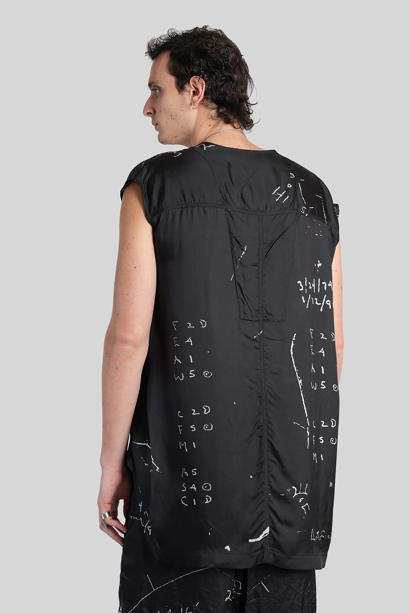 Cropped flightsuit tank Top in black viscose - Image 3