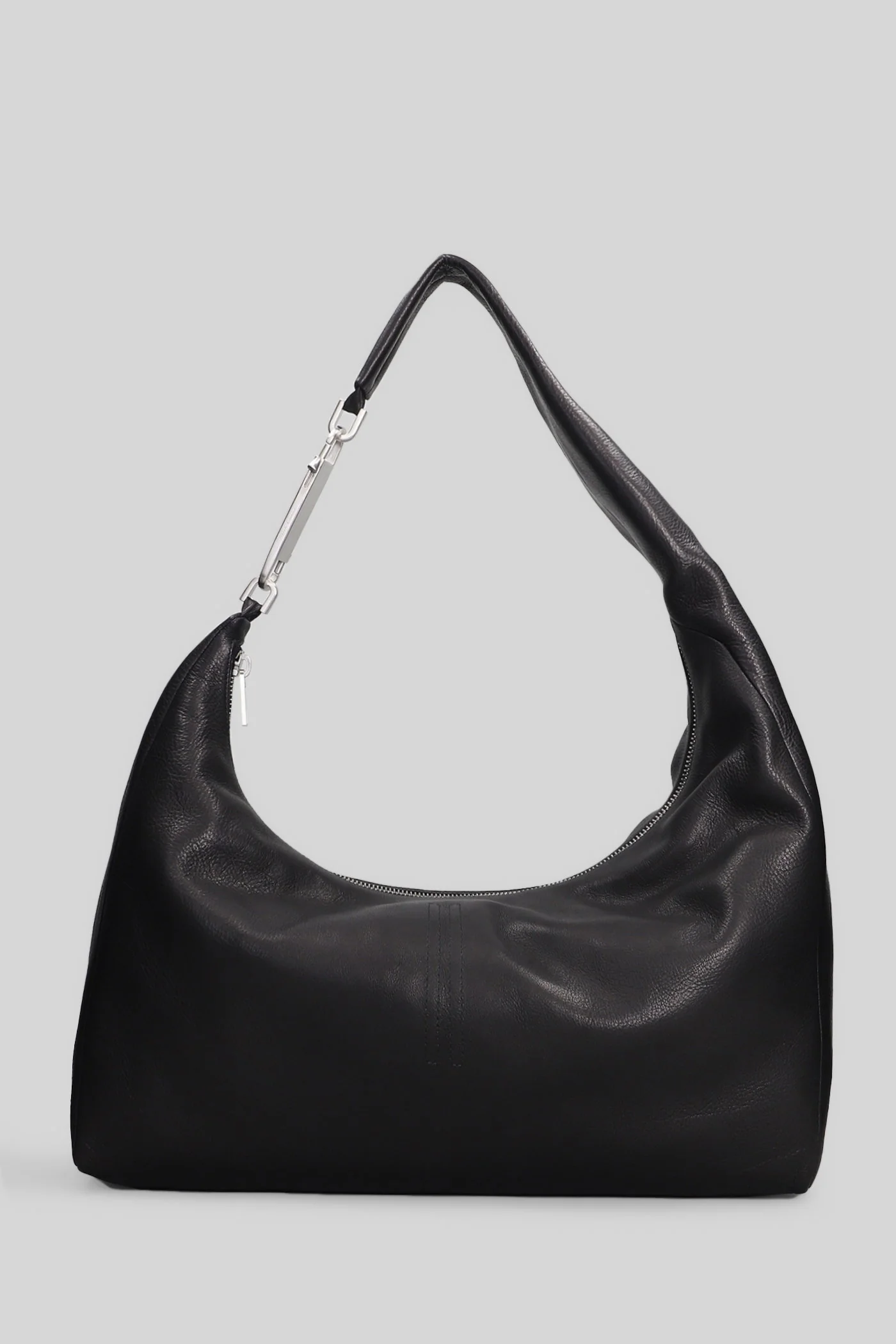 Cropped gemini Shoulder bag in black leather