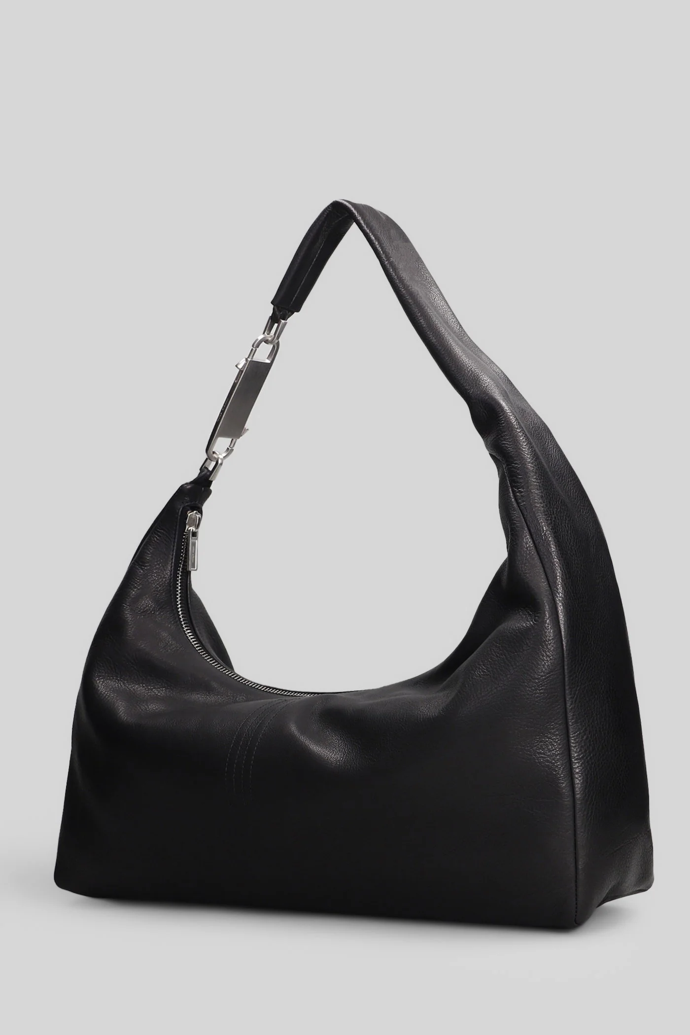 Cropped gemini Shoulder bag in black leather - Image 2