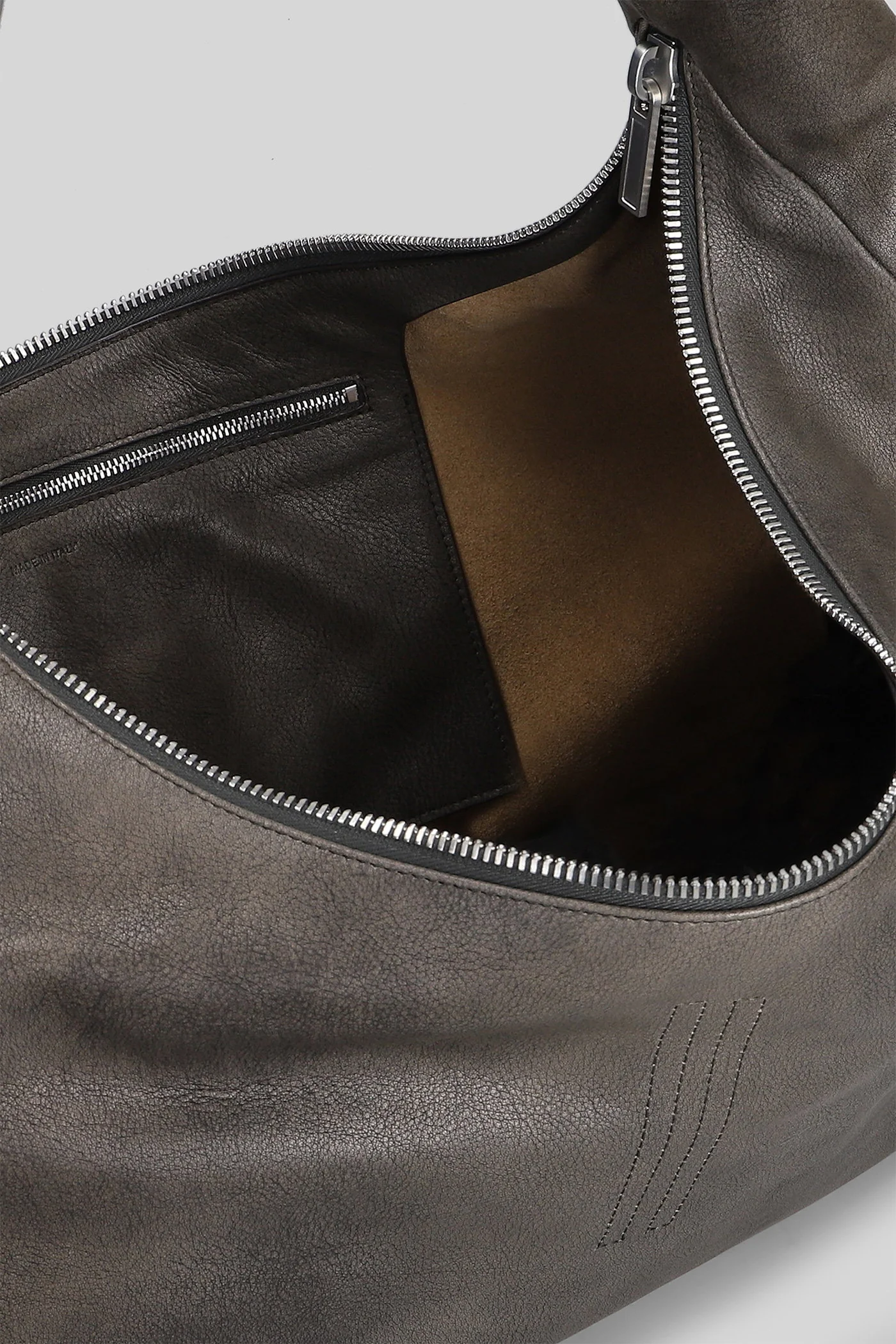 Cropped gemini Shoulder bag in grey leather - Image 4