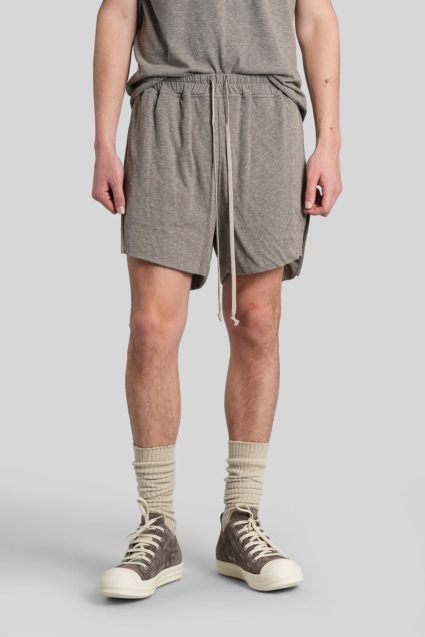 Dbl boxers Shorts in grey cotton