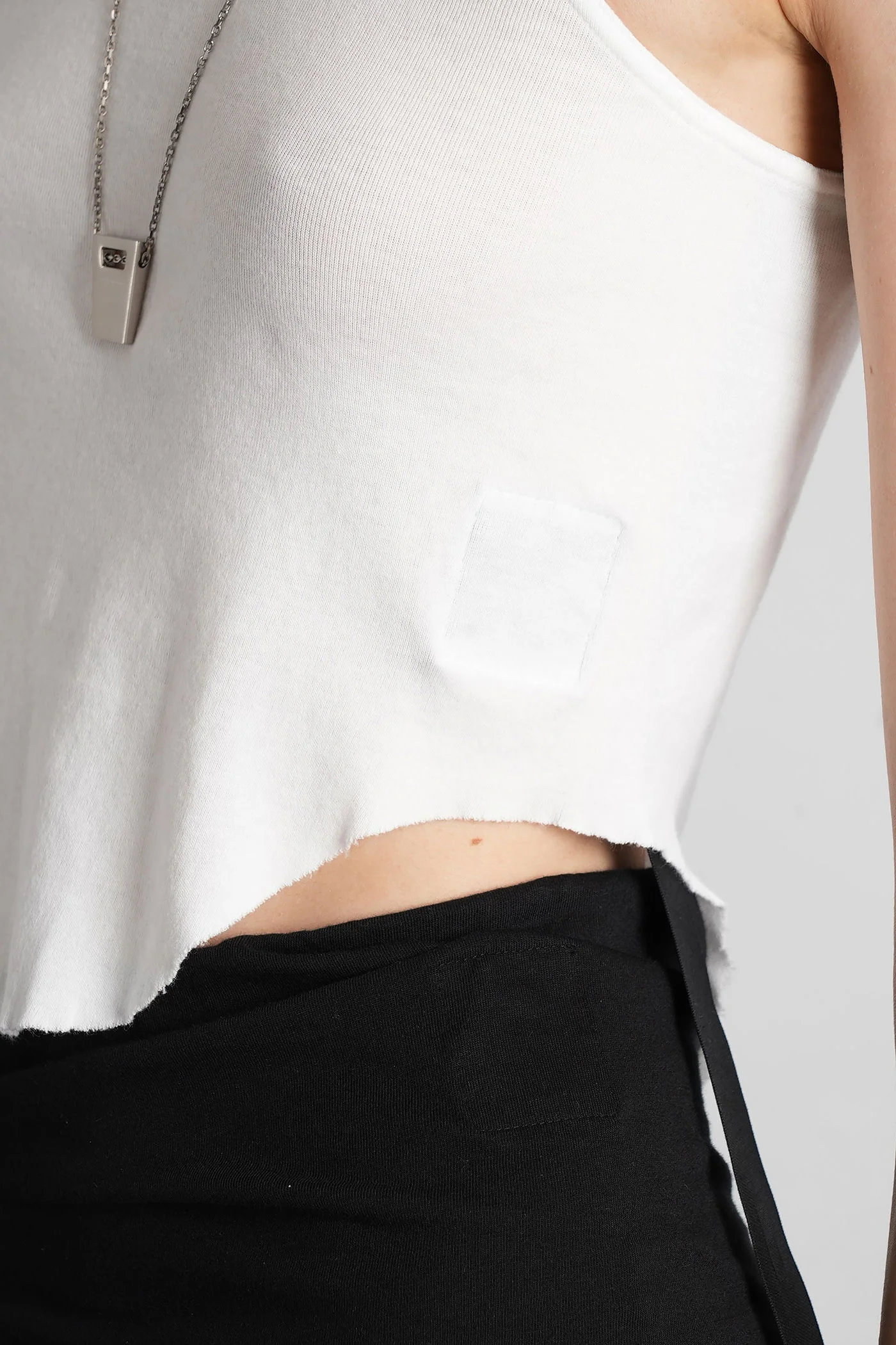 Basic tank cropped tank Top in white cotton - Image 5