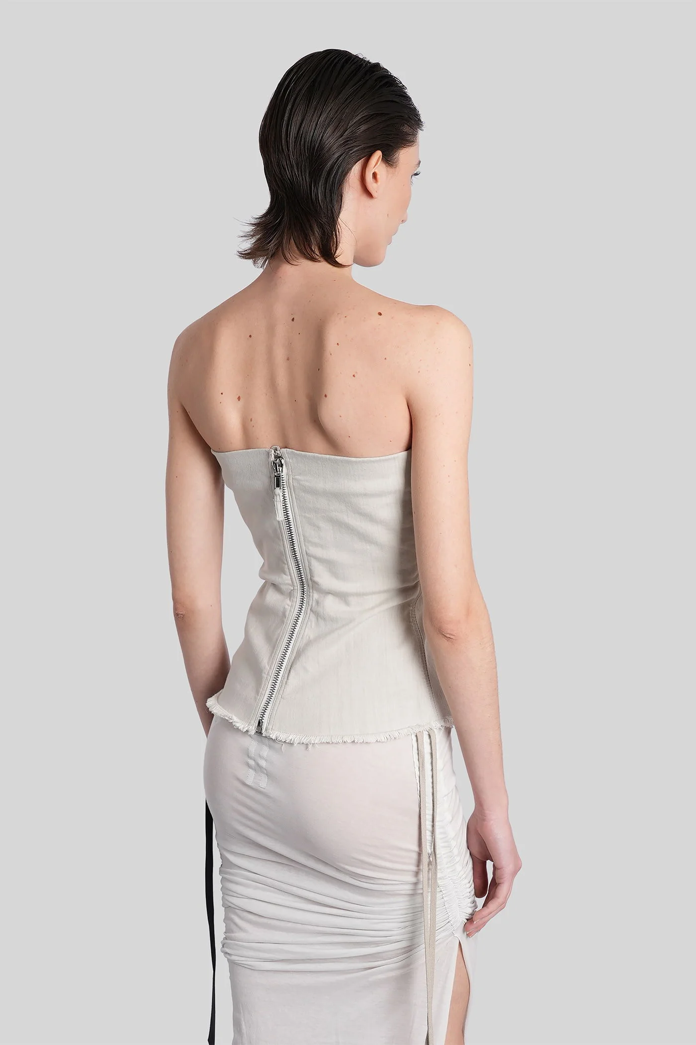 Bustier top Topwear in white cotton - Image 3