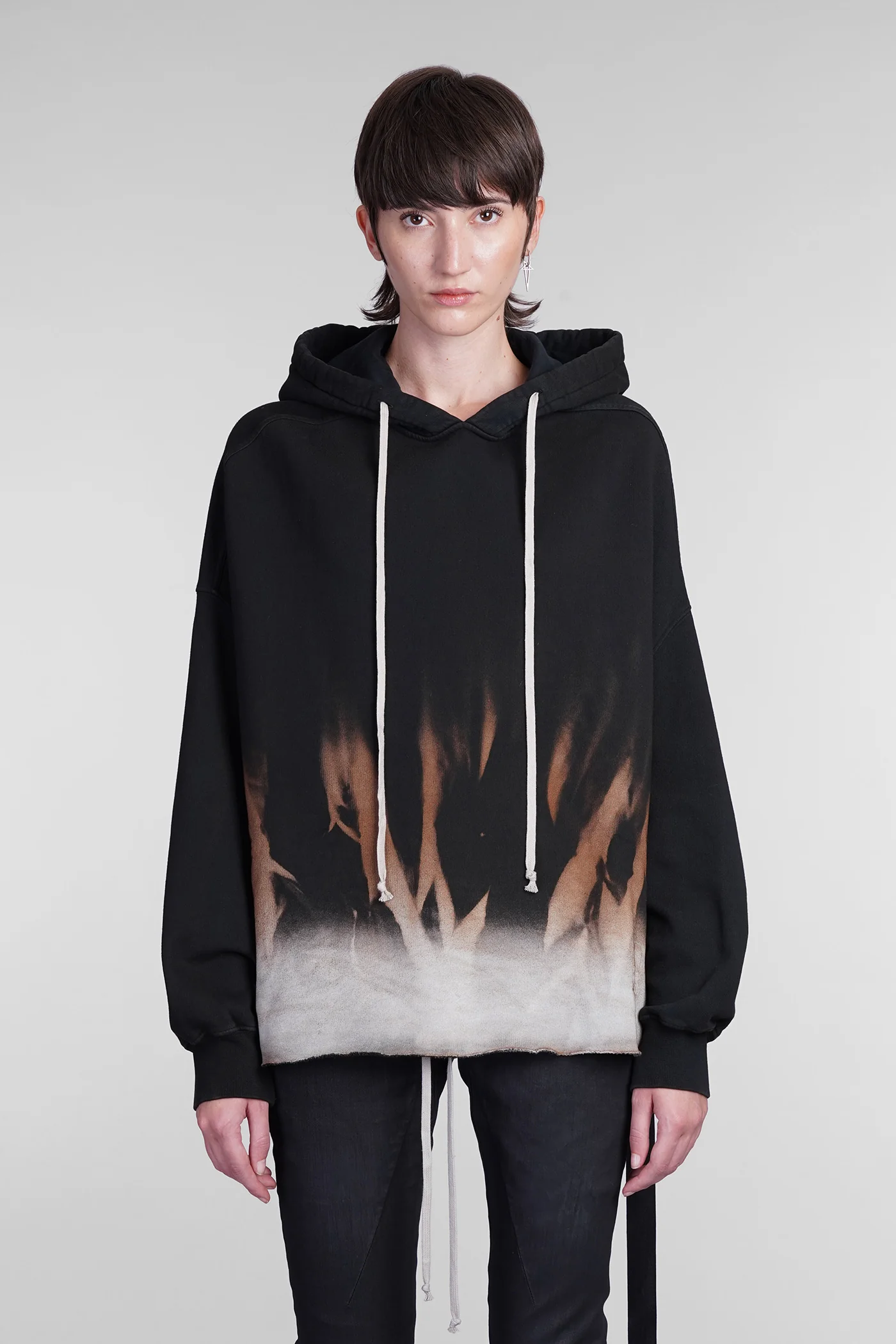 Crater hoodie Sweatshirt in black cotton