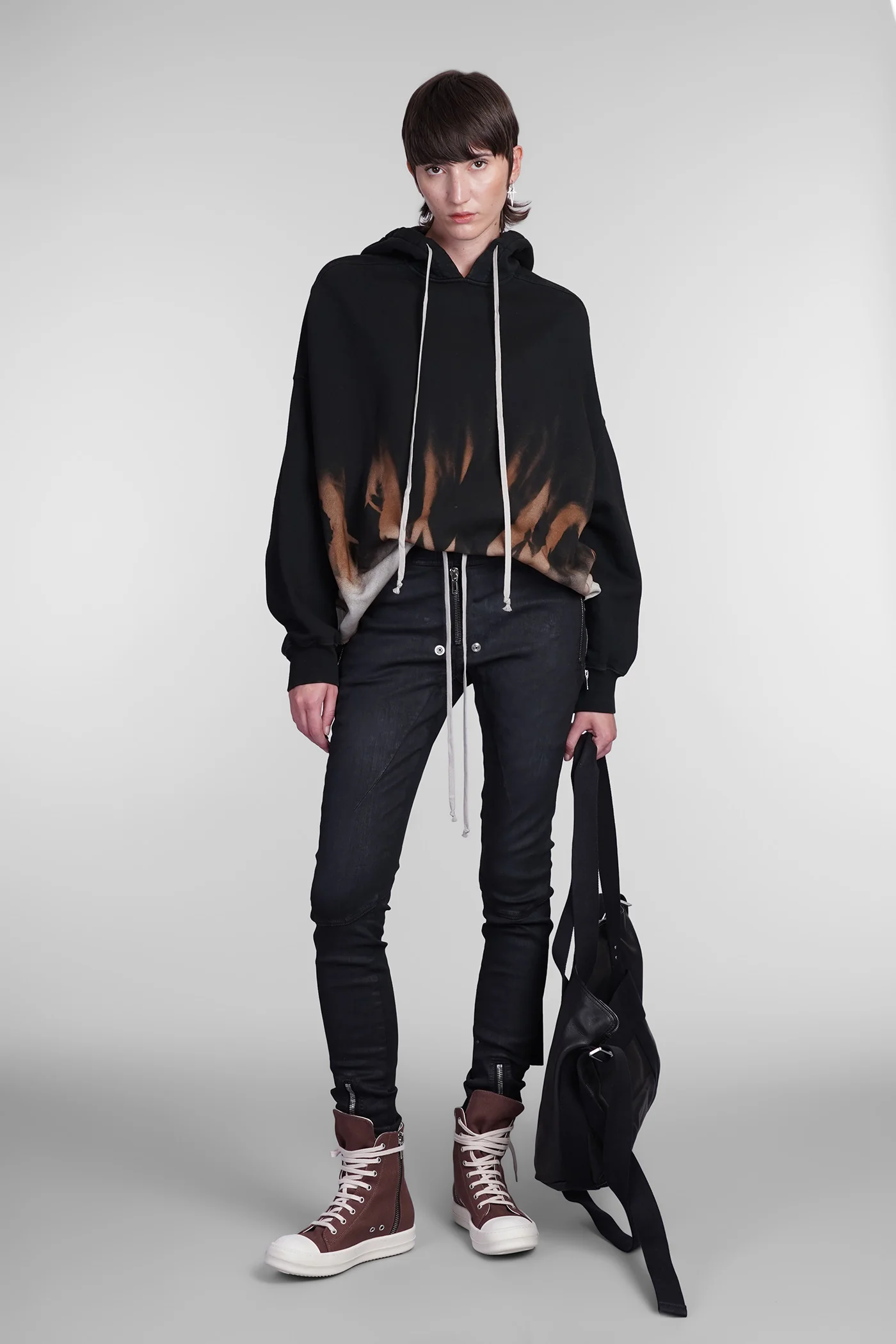 Crater hoodie Sweatshirt in black cotton - Image 2