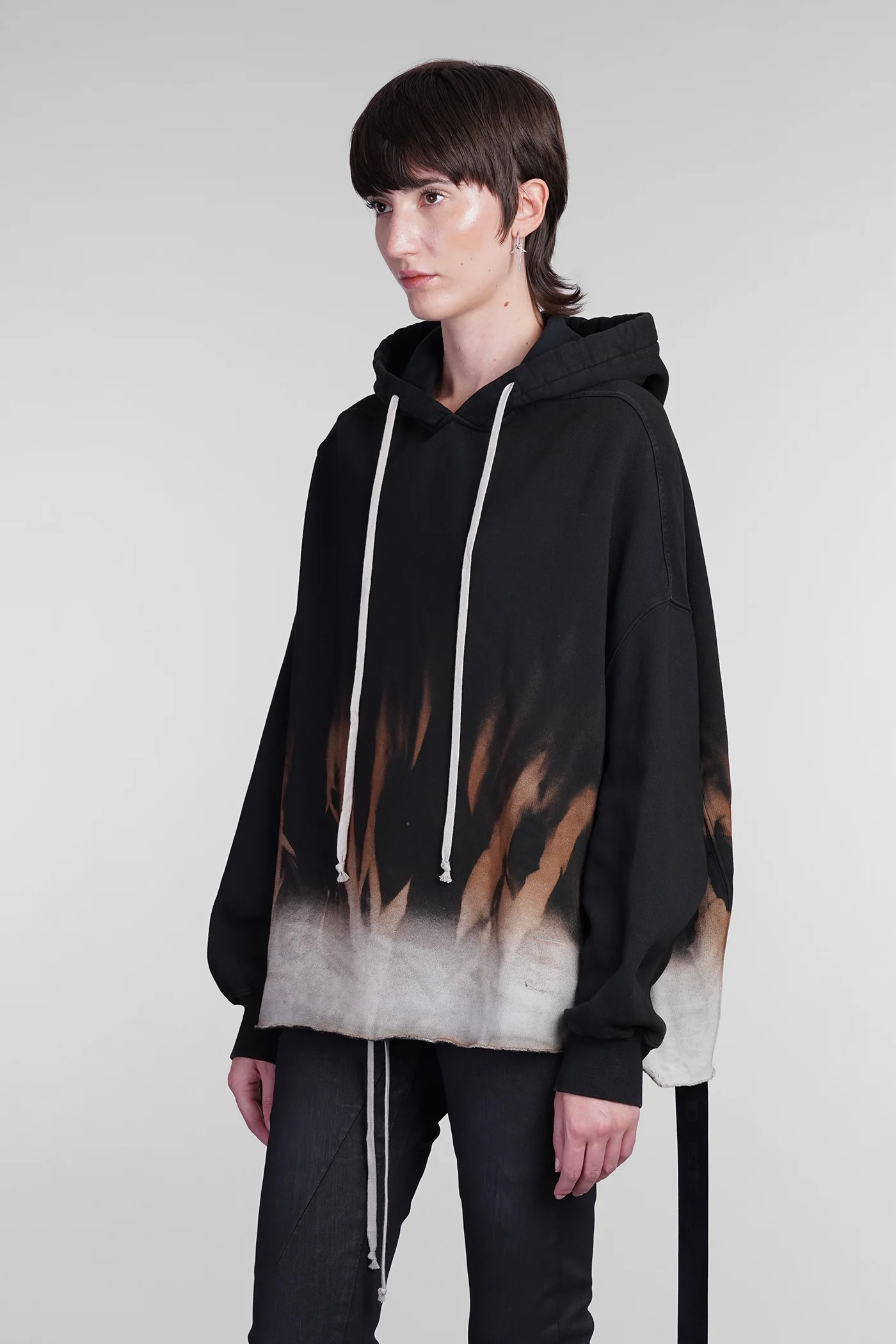 Crater hoodie Sweatshirt in black cotton - Image 4