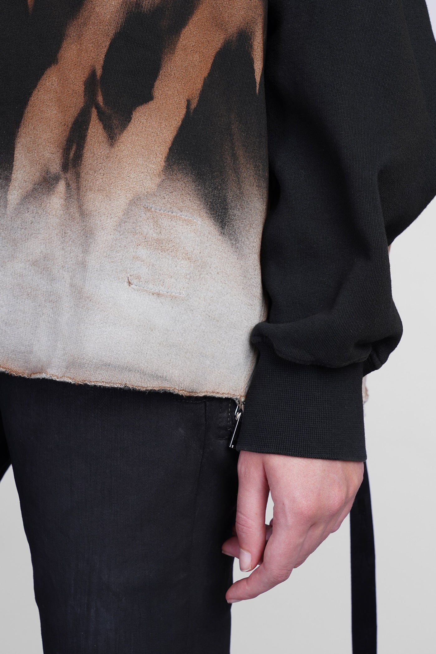 Crater hoodie Sweatshirt in black cotton - Image 5