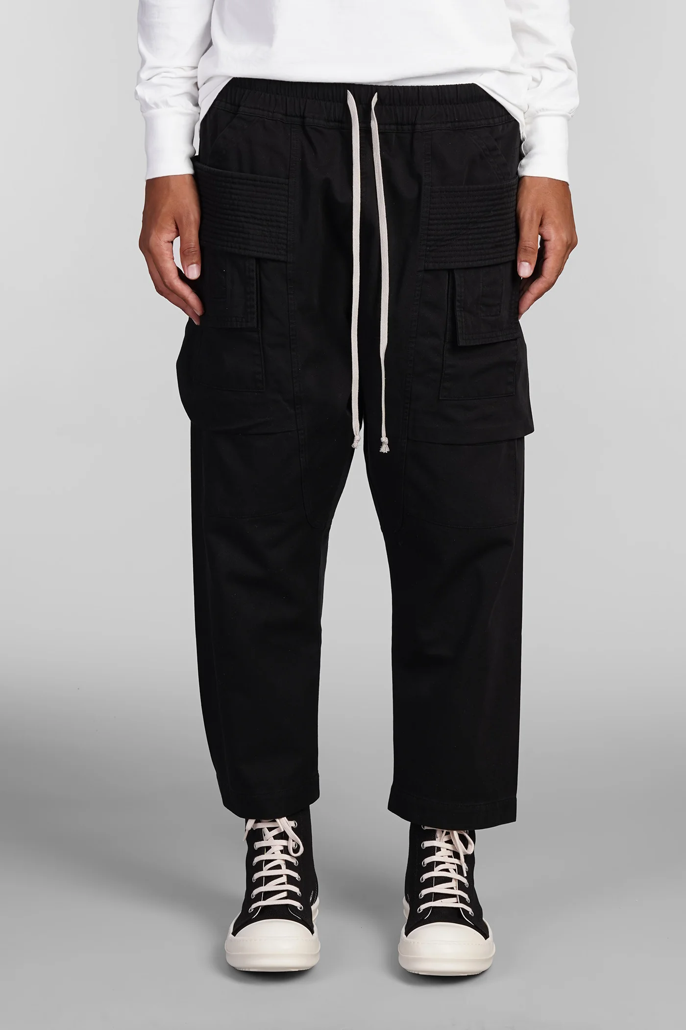 Creatch cargo crop d Pants in black cotton