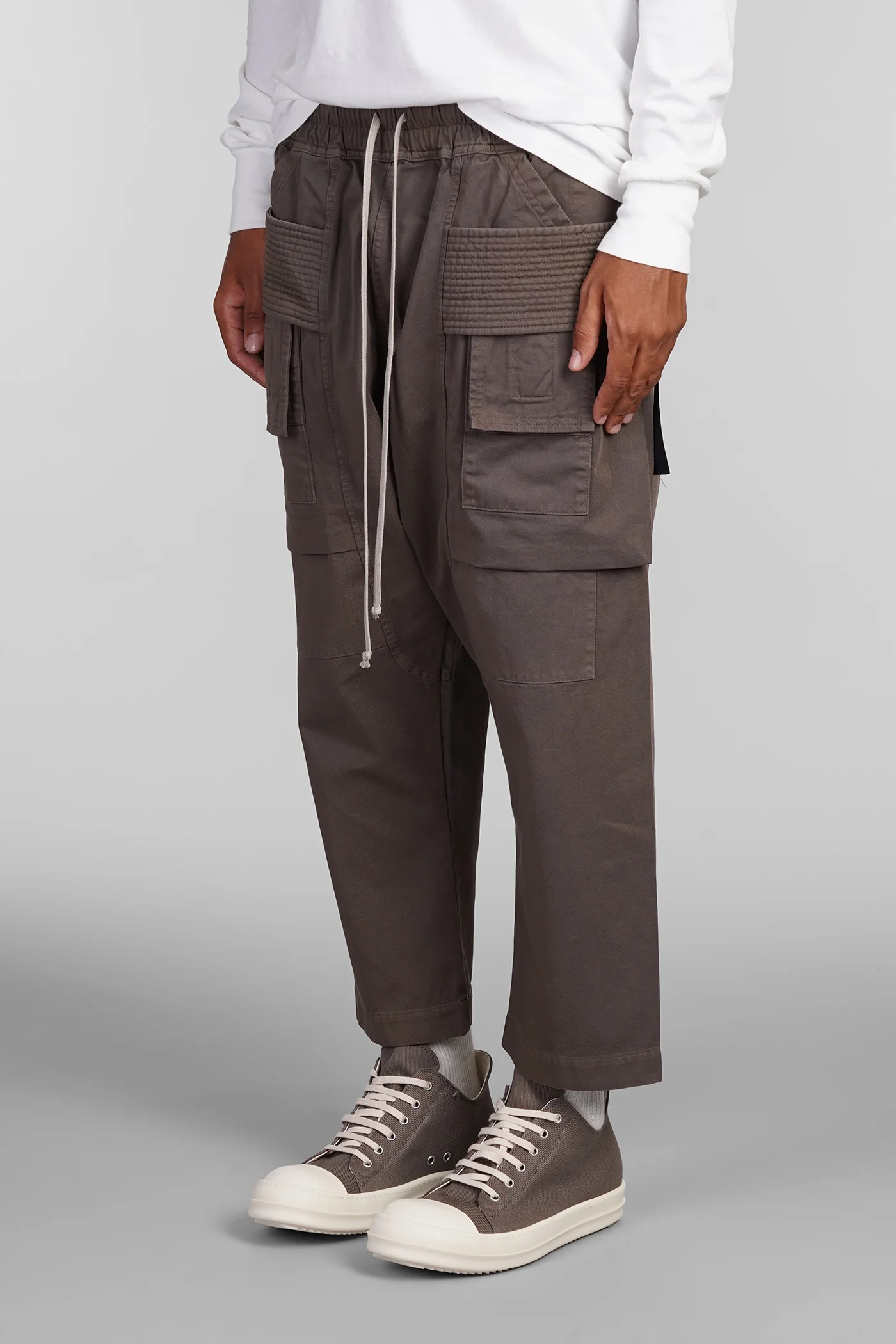 Creatch cargo crop d Pants in brown cotton - Image 4
