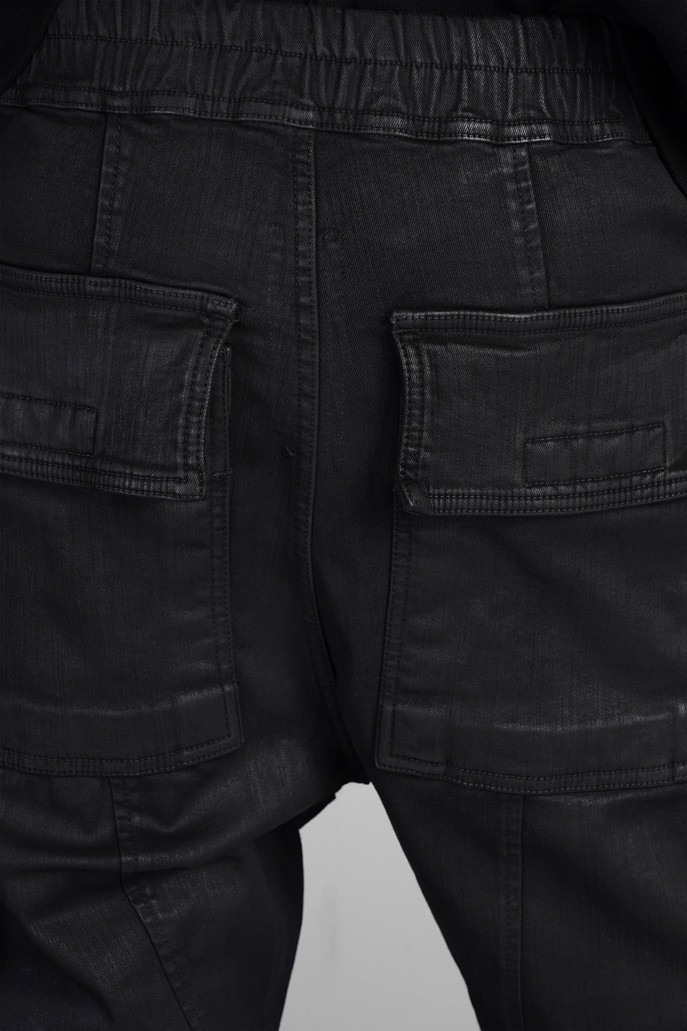 Creatch cargo drawst Pants in black cotton - Image 5