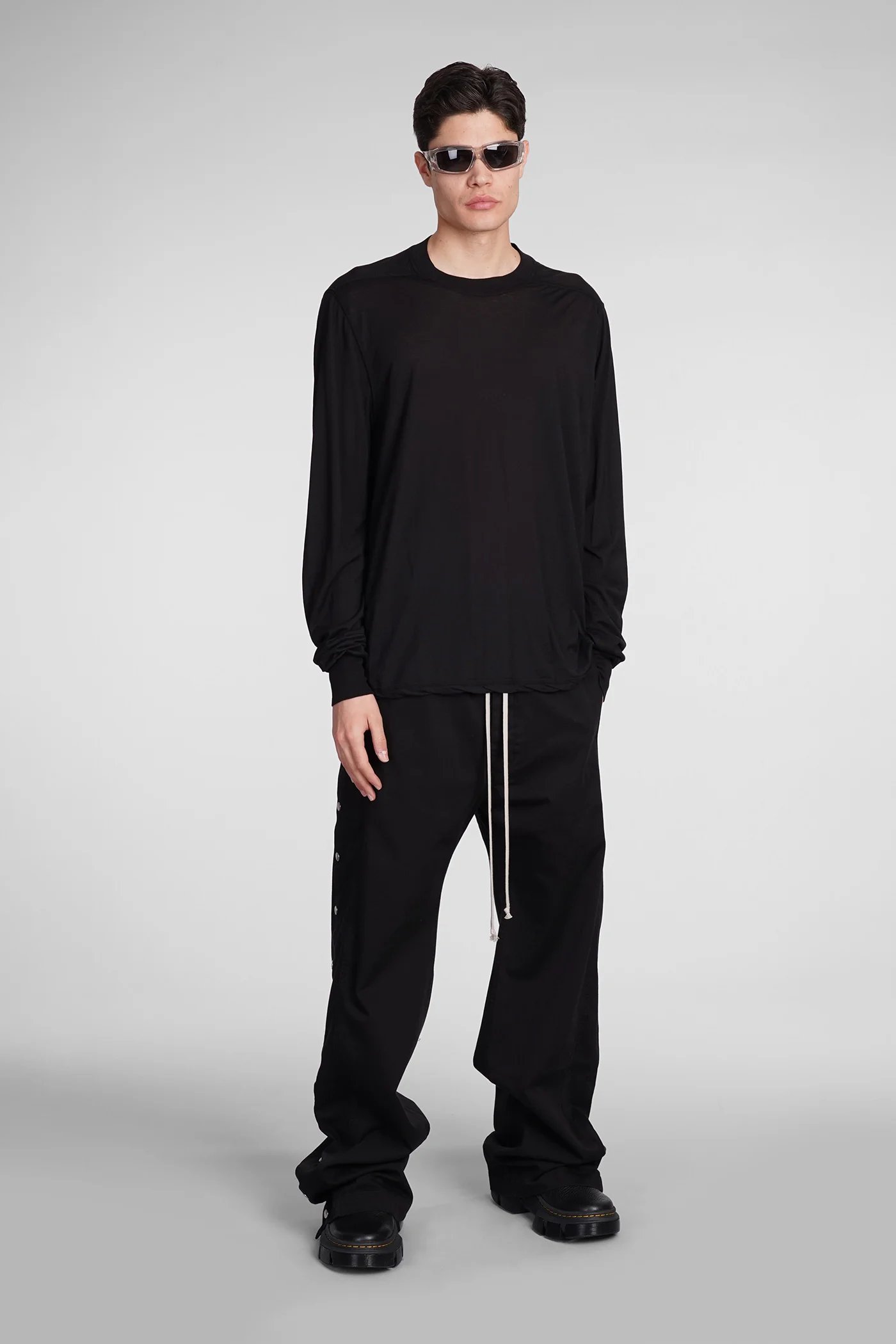 Crewneck sweat T-Shirt in black cotton - Image 2