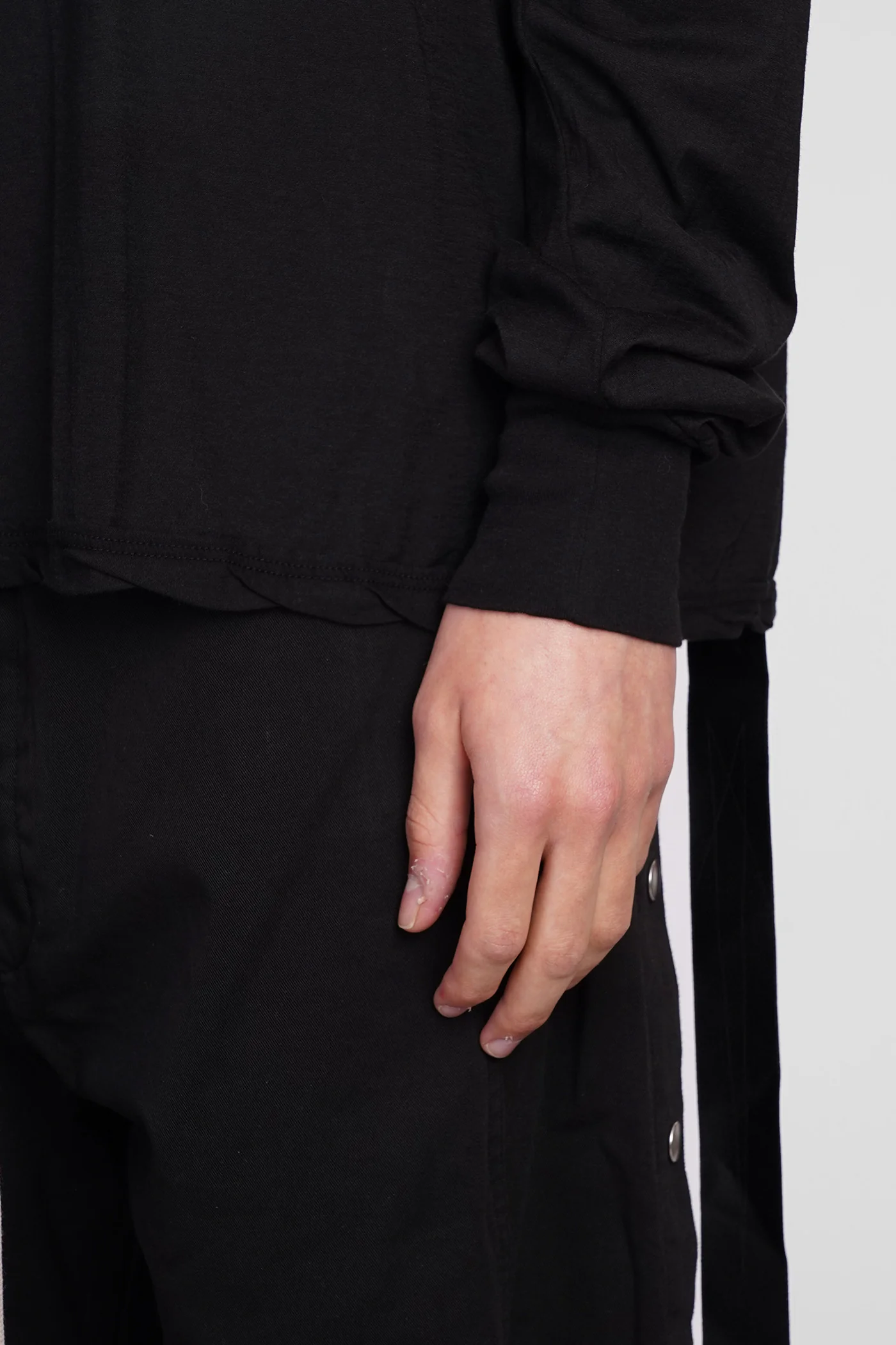 Crewneck sweat T-Shirt in black cotton - Image 5