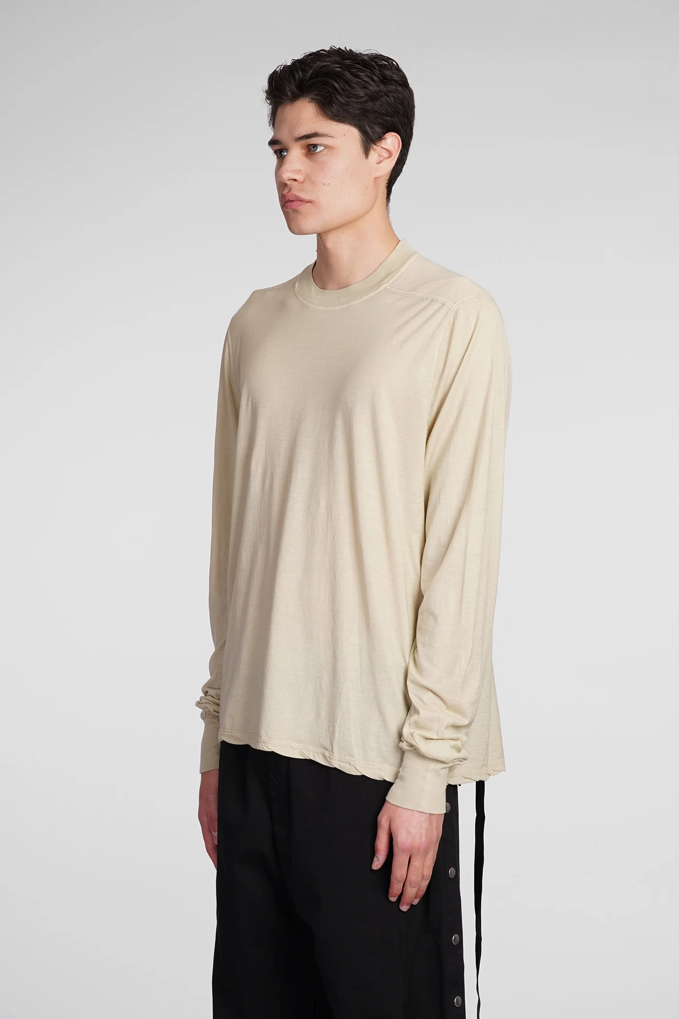 Crewneck sweat T-Shirt in grey cotton - Image 4