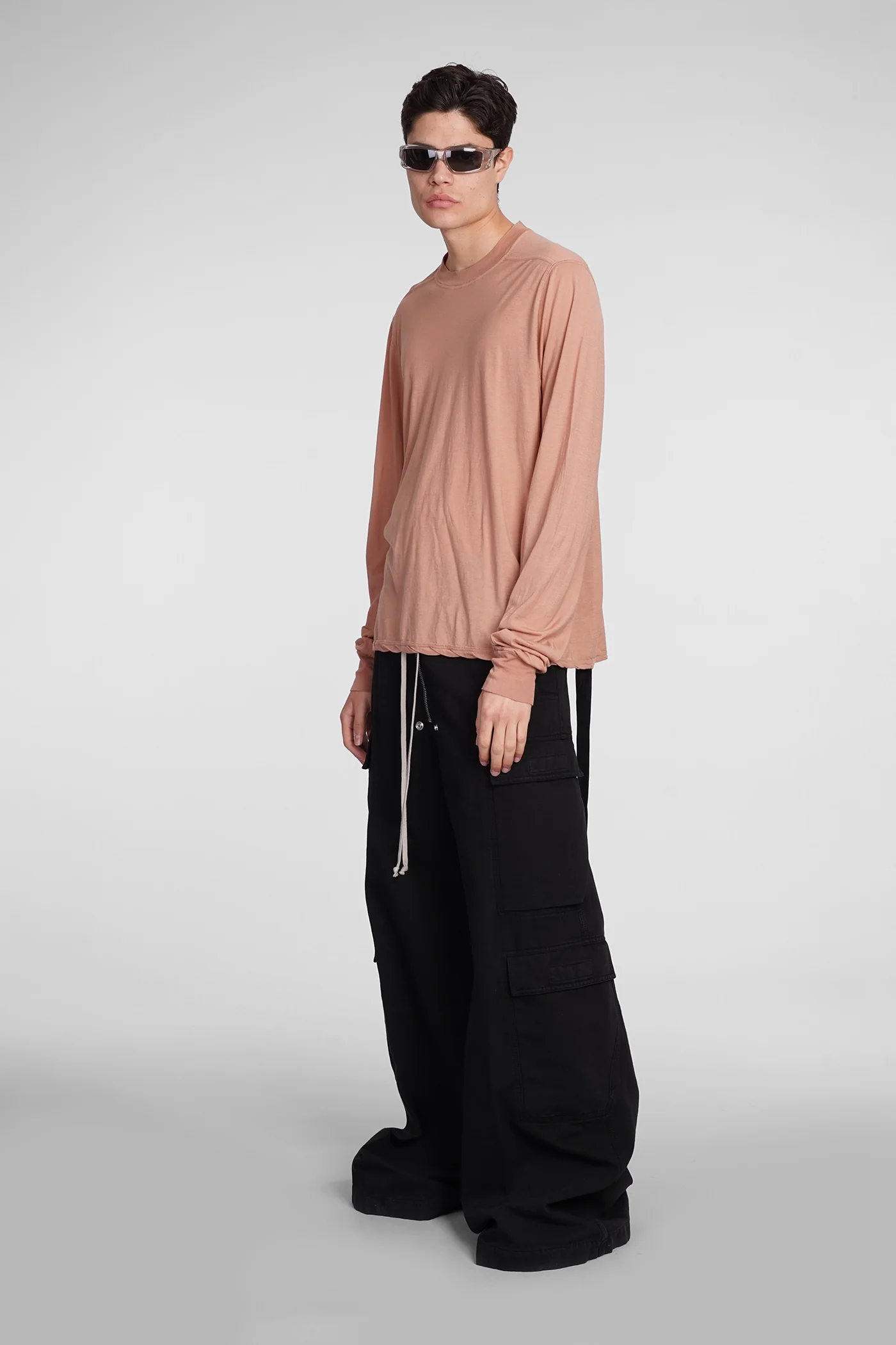 Crewneck sweat T-Shirt in rose-pink cotton - Image 2