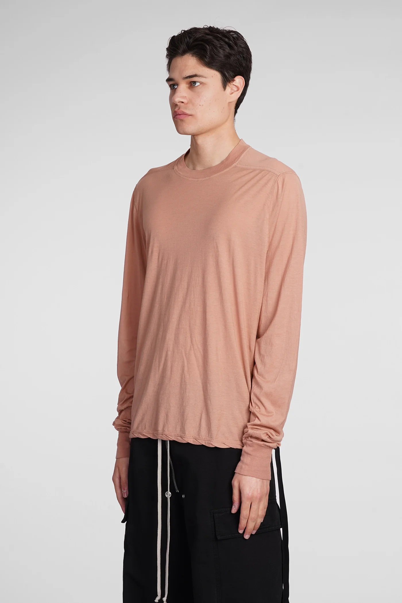 Crewneck sweat T-Shirt in rose-pink cotton - Image 4