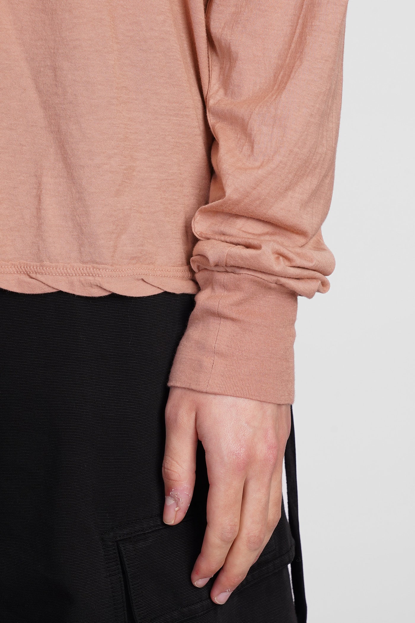 Crewneck sweat T-Shirt in rose-pink cotton - Image 5