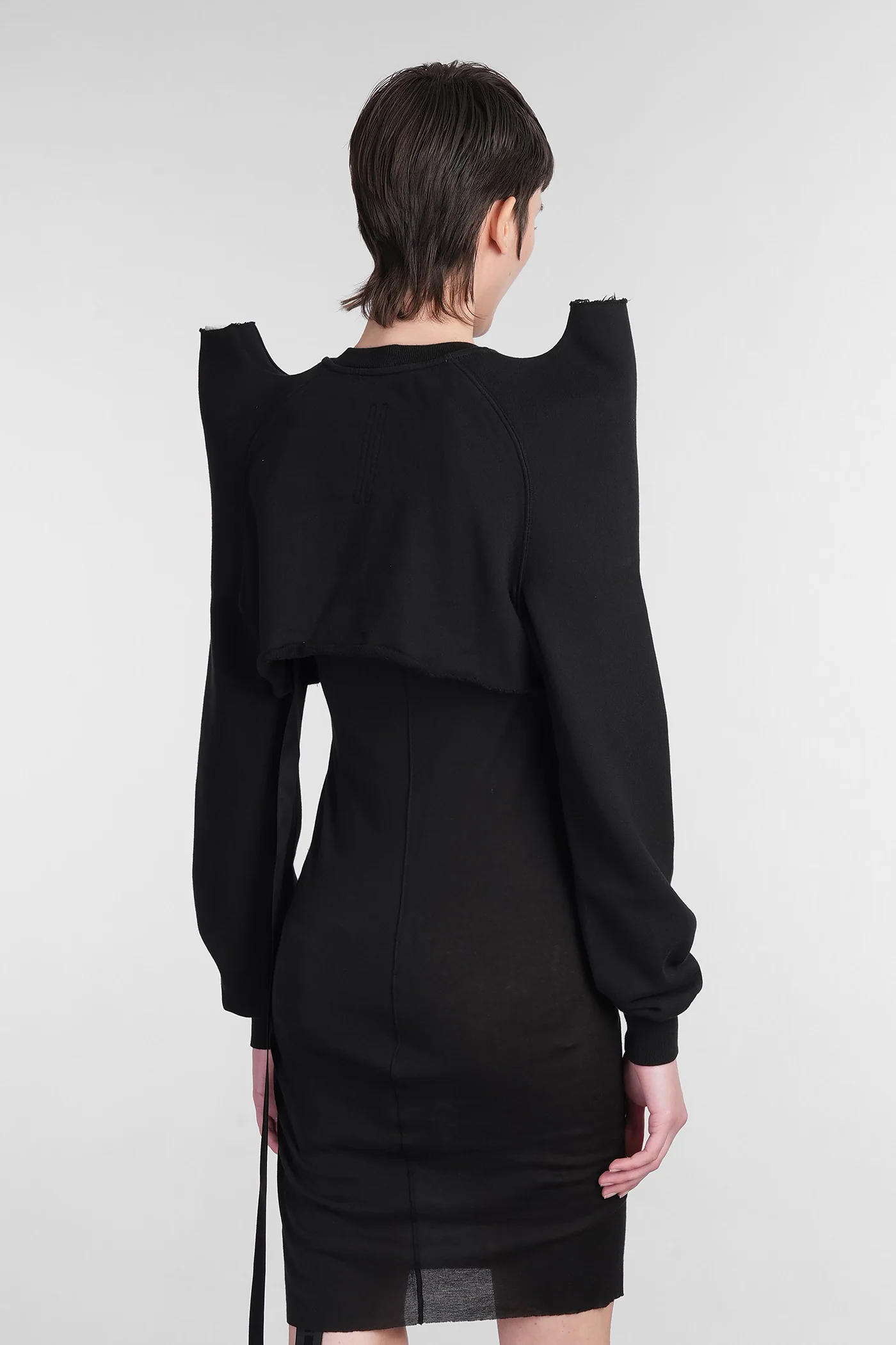 Cropped tecsweat Sweatshirt in black cotton - Image 3