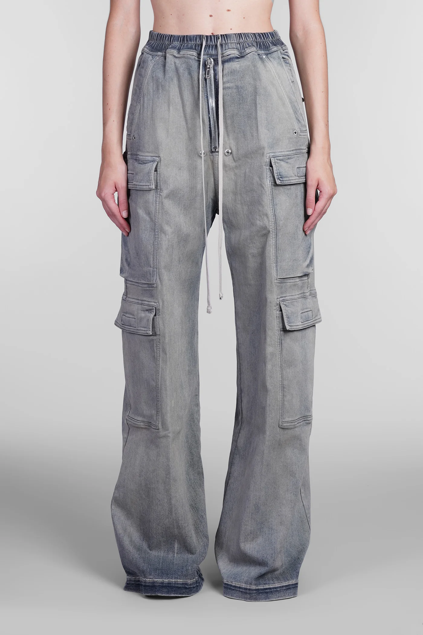 Double cargo jumbo Jeans in blue cotton