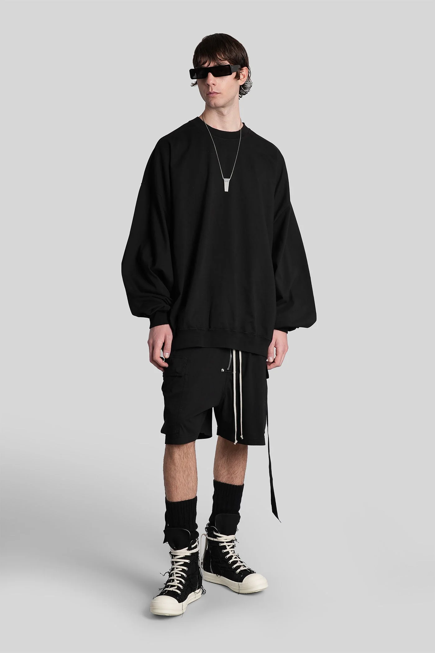 Hun crewneck Sweatshirt in black cotton - Image 2