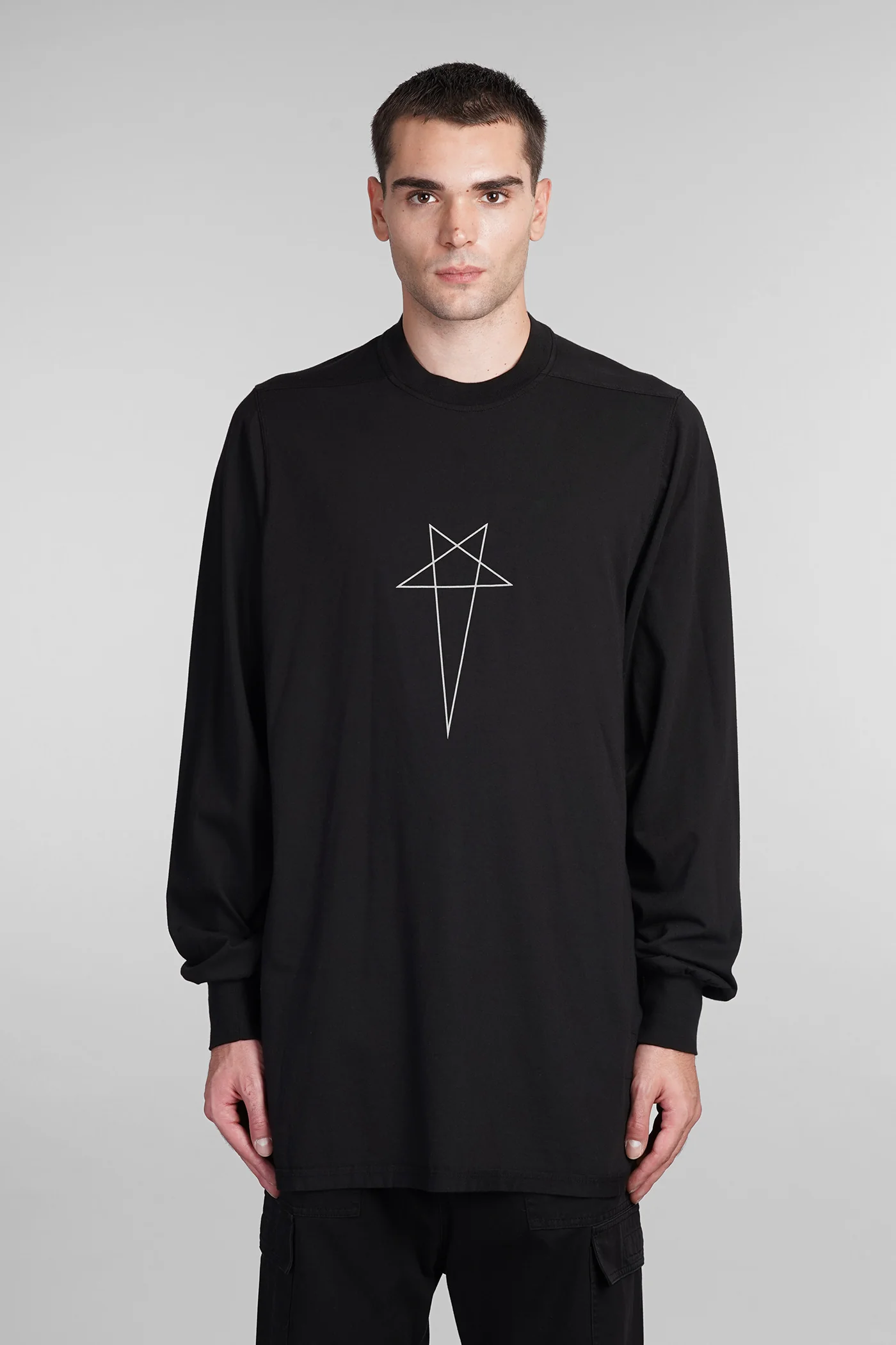 Jumbo ls t T-Shirt in black cotton