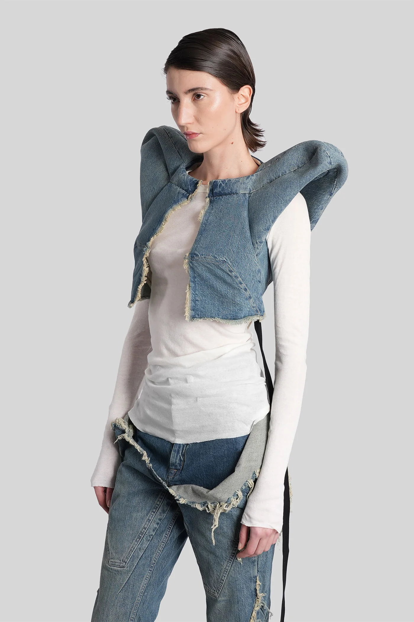 Kunst jkt Vest in blue cotton - Image 4