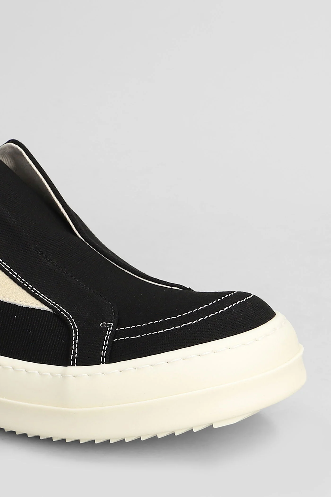 Laceless vintage sne Sneakers in black cotton - Image 5