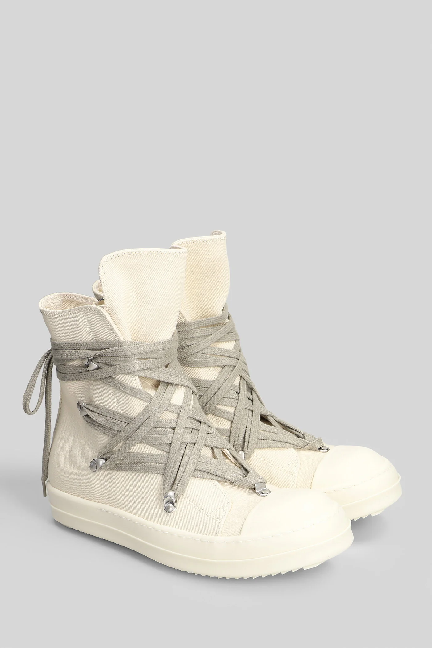 Megalace sneaks Sneakers in beige cotton - Image 2