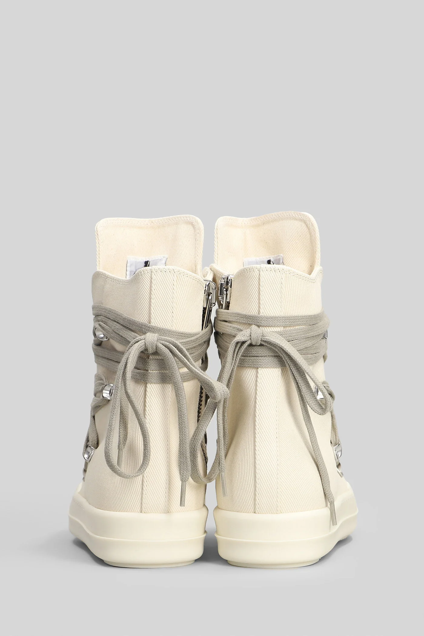 Megalace sneaks Sneakers in beige cotton - Image 4