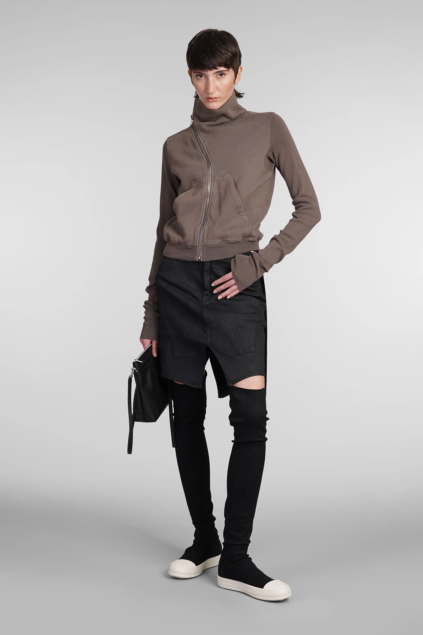 Slivered skirt Skirt in black cotton - Image 2