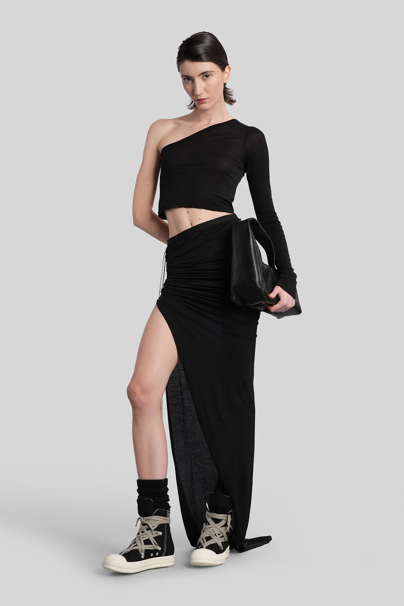 Soft edfu skirt Skirt in black cotton - Image 2