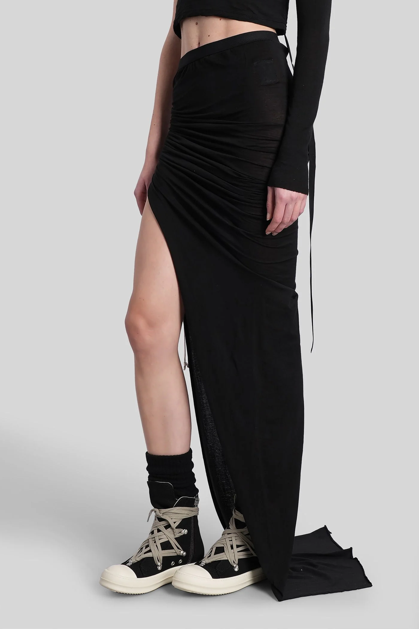 Soft edfu skirt Skirt in black cotton - Image 4