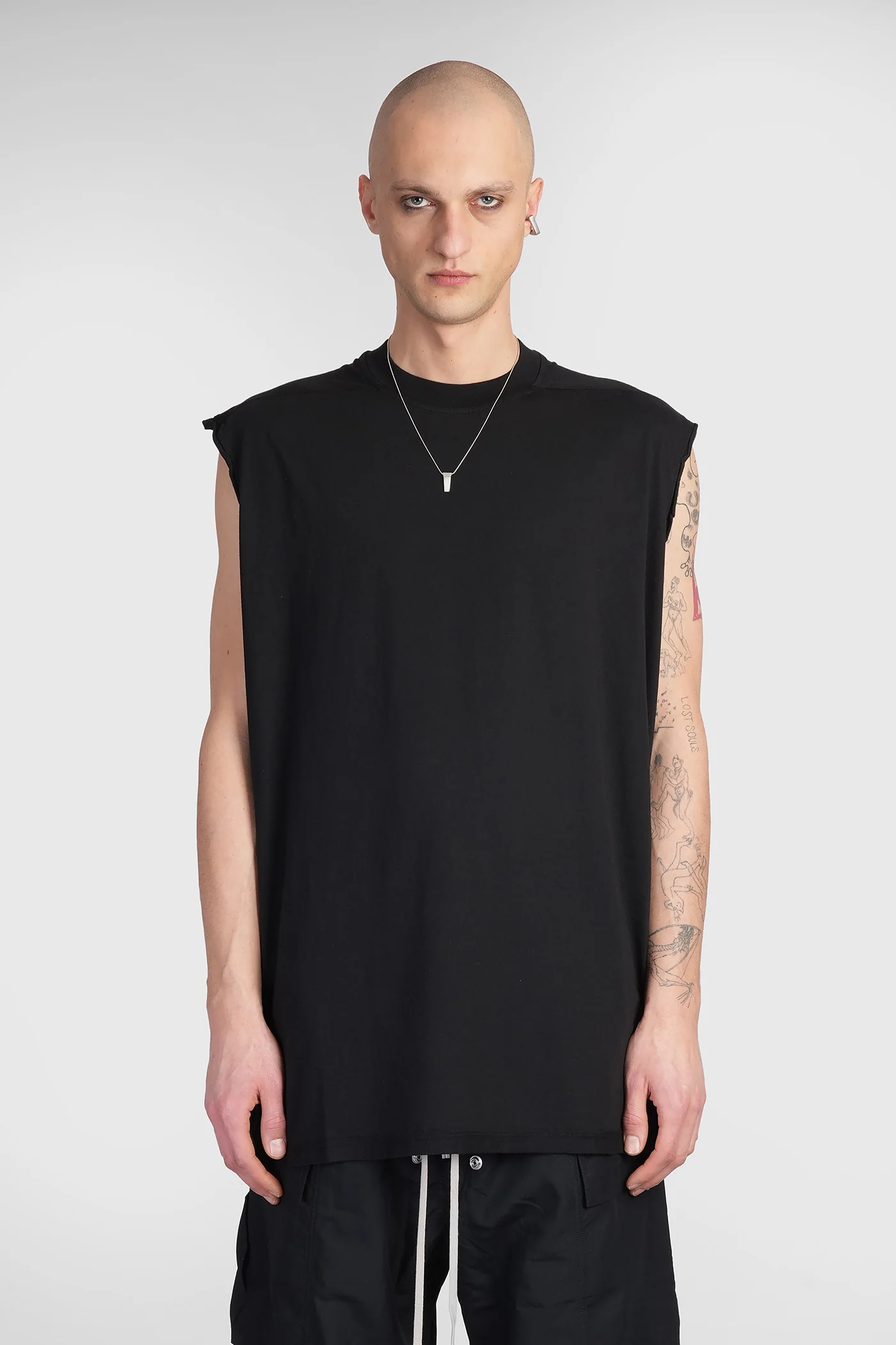 Tarp t tank Top in black cotton