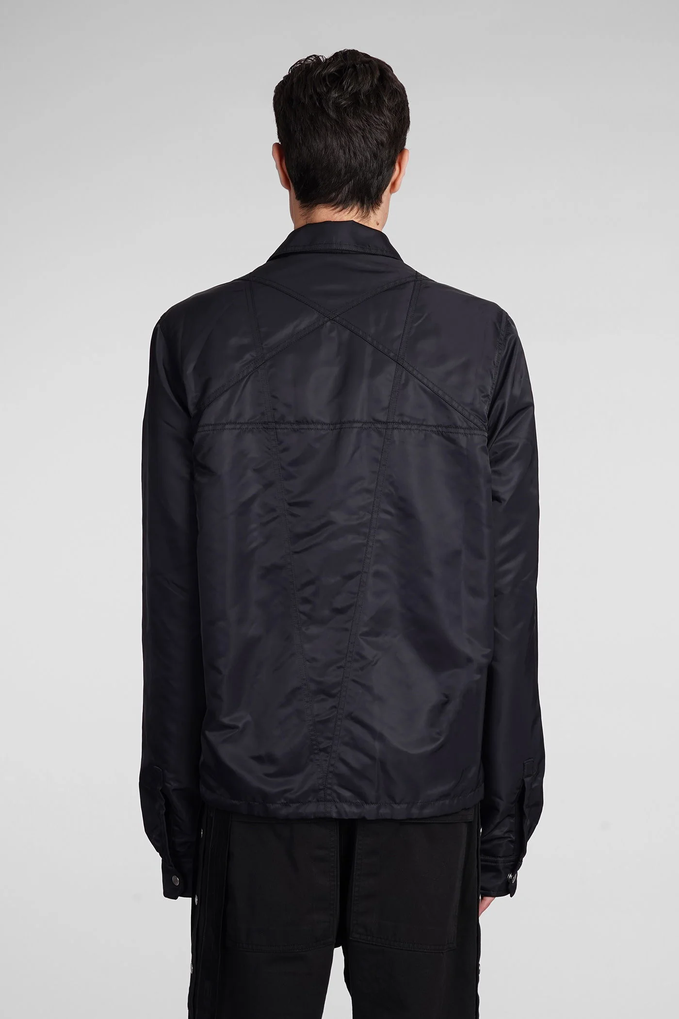 Zipfront jkt Casual jacket in black nylon - Image 3