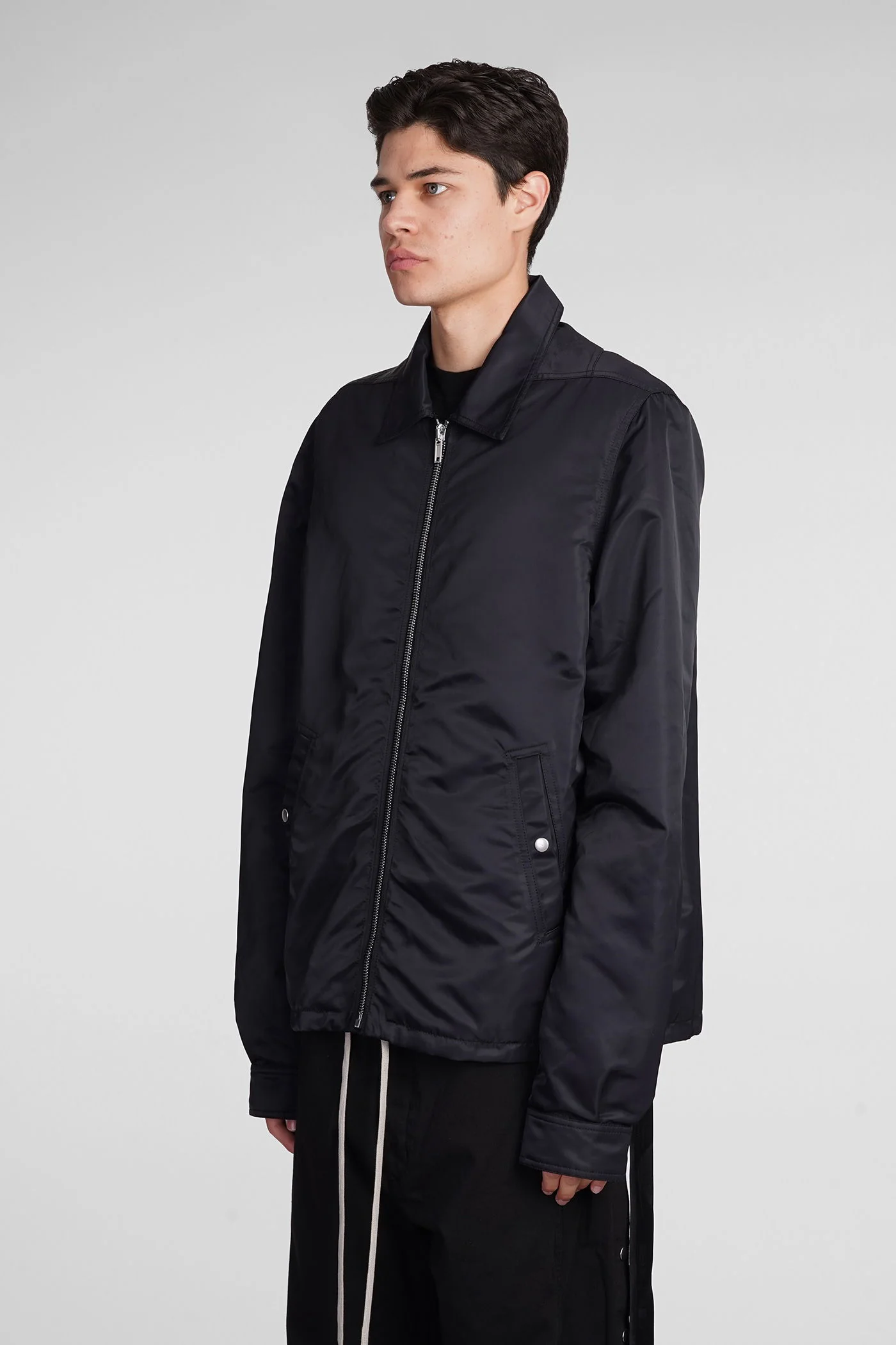Zipfront jkt Casual jacket in black nylon - Image 4