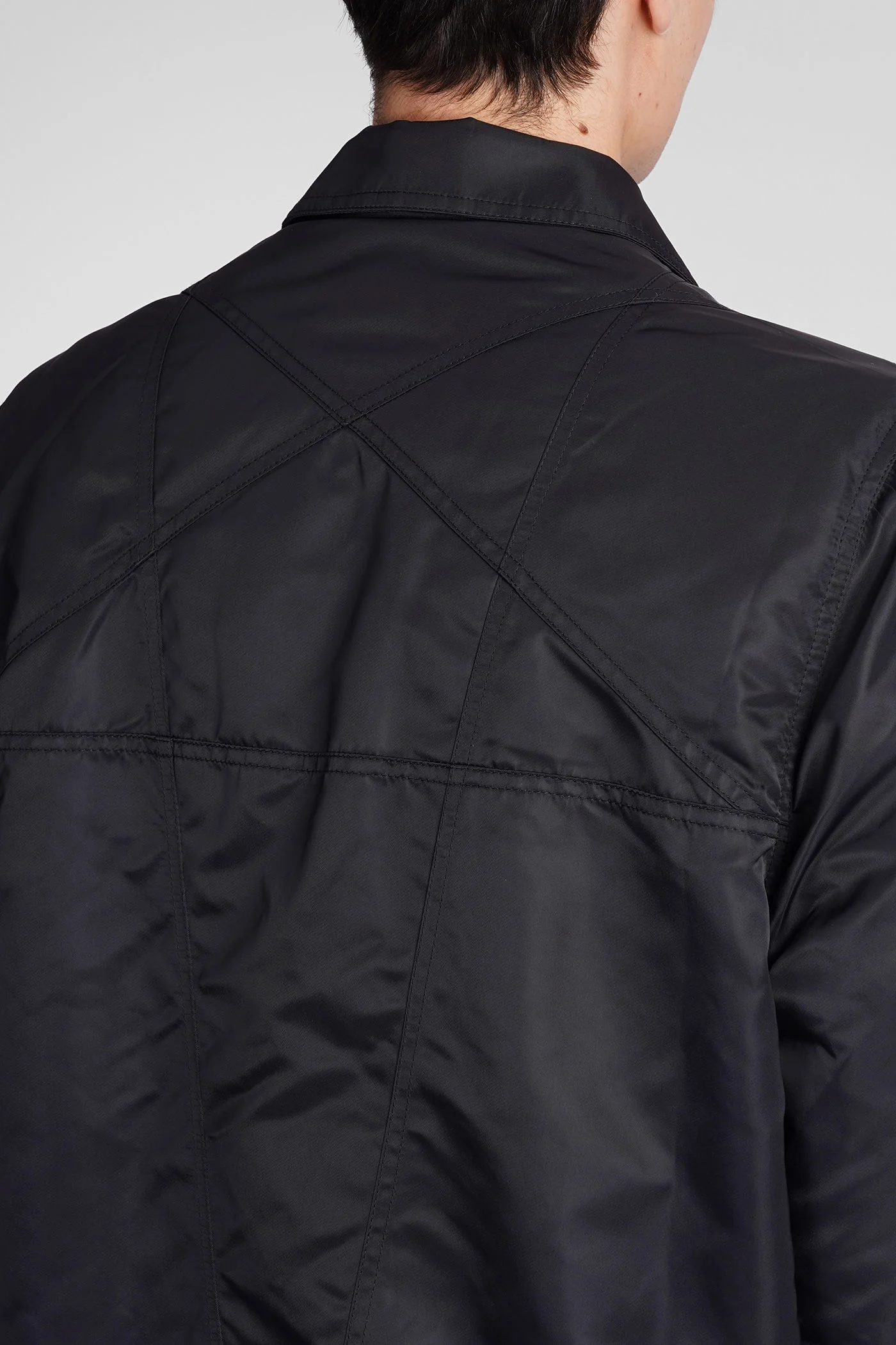 Zipfront jkt Casual jacket in black nylon - Image 5