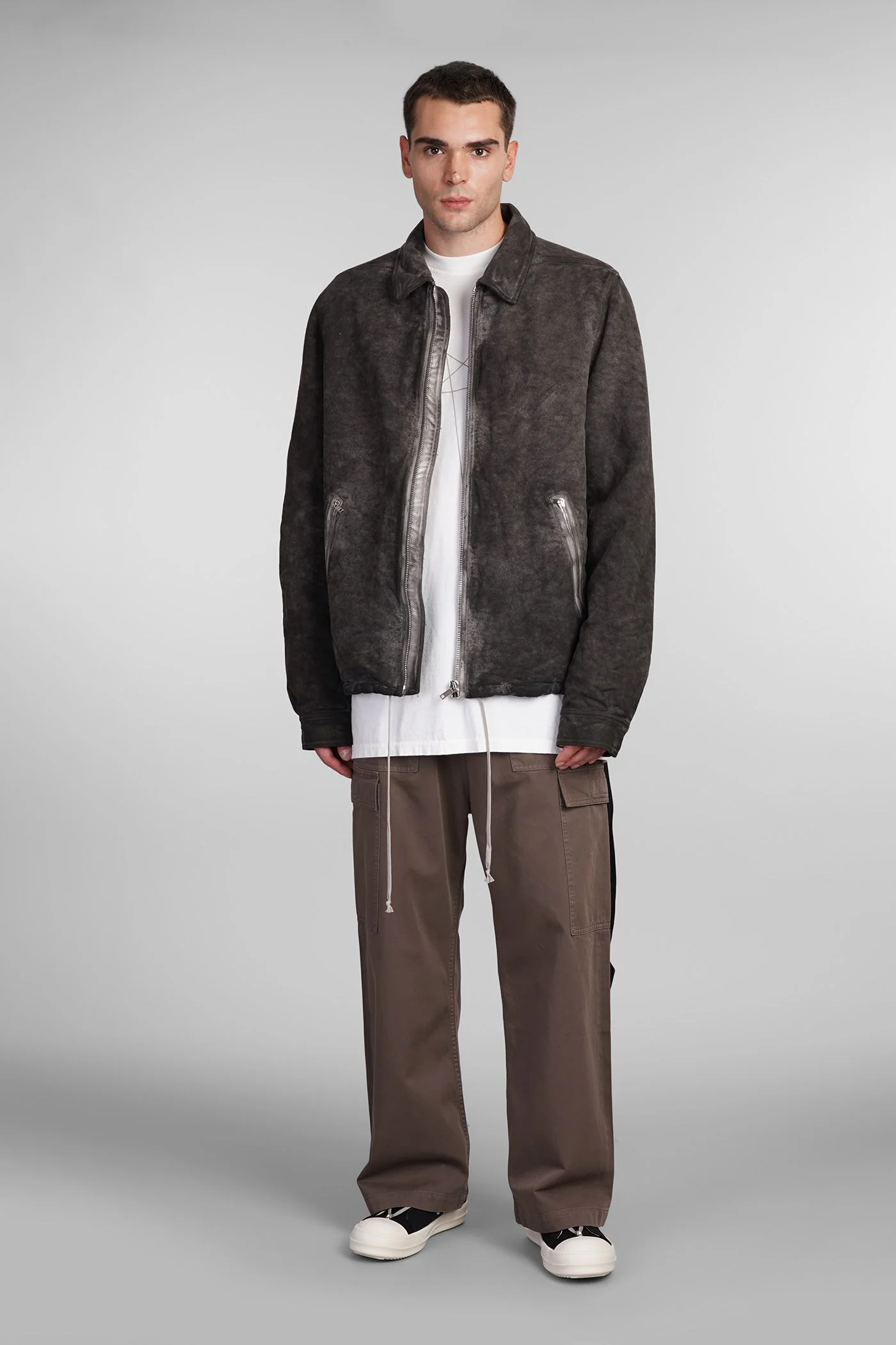 Zipfront jkt Casual jacket in grey cotton - Image 2
