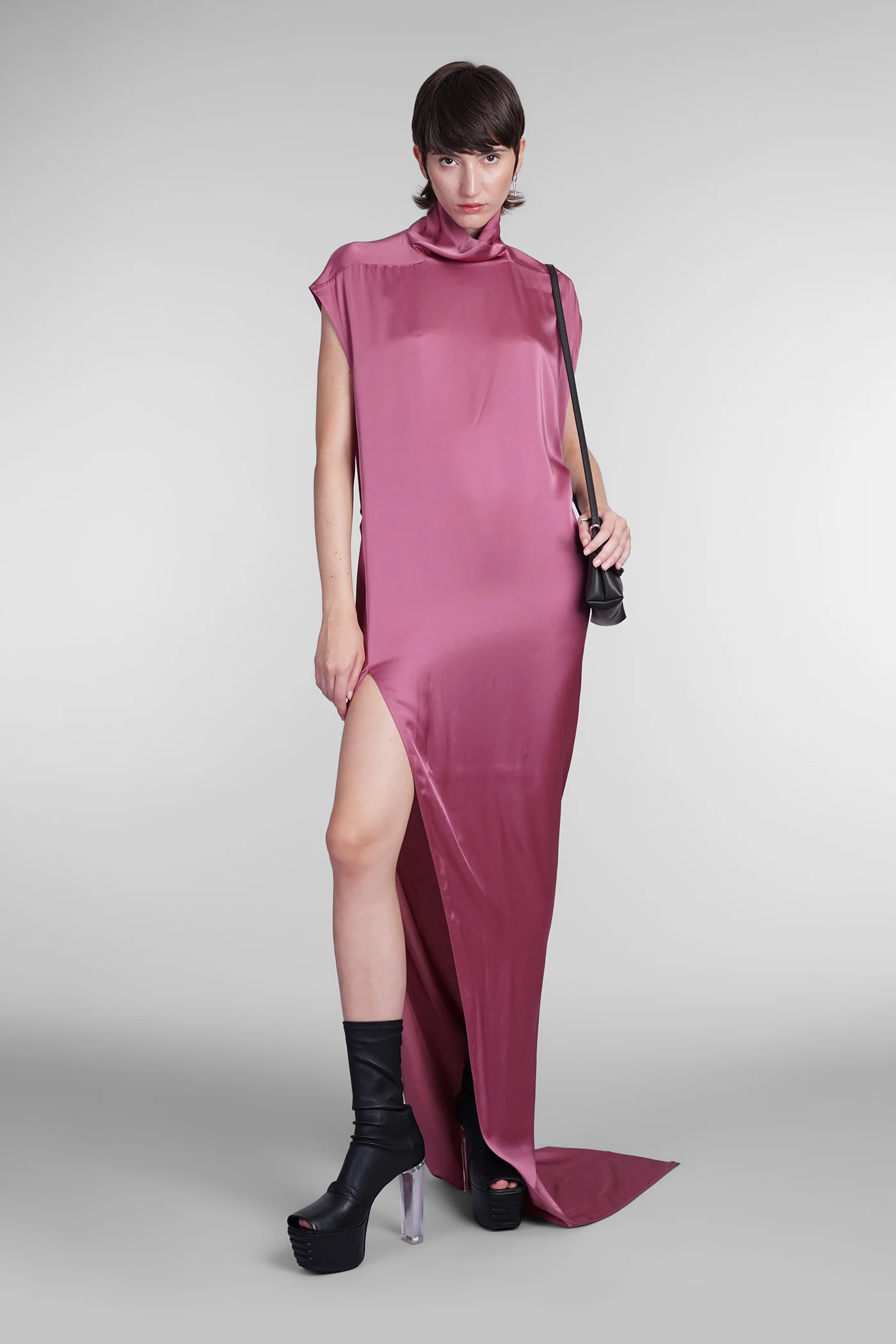 Edfu t dress Dress woman in rose-pink acetate - Image 2