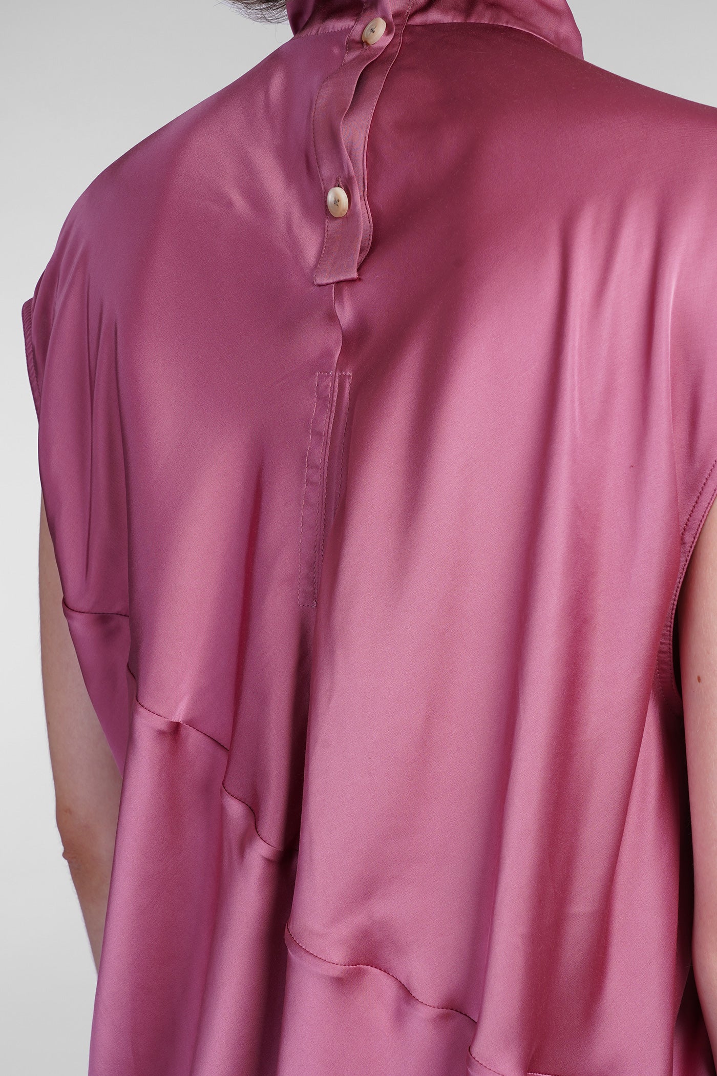 Edfu t dress Dress woman in rose-pink acetate - Image 5