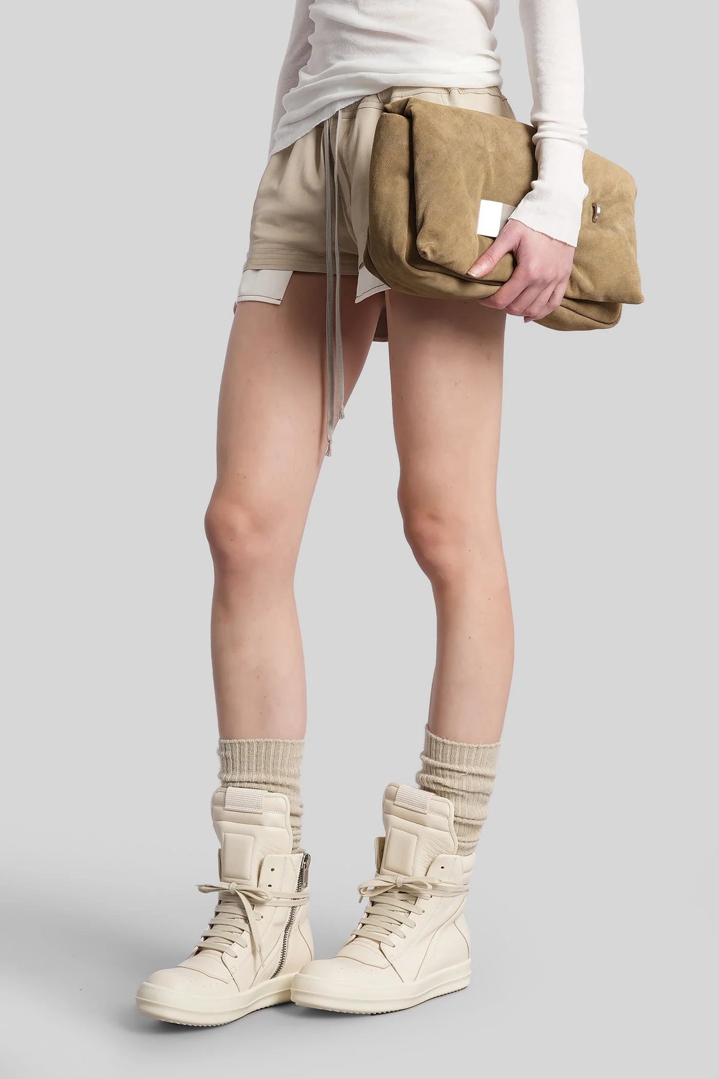 Fog boxers Shorts in beige leather - Image 4