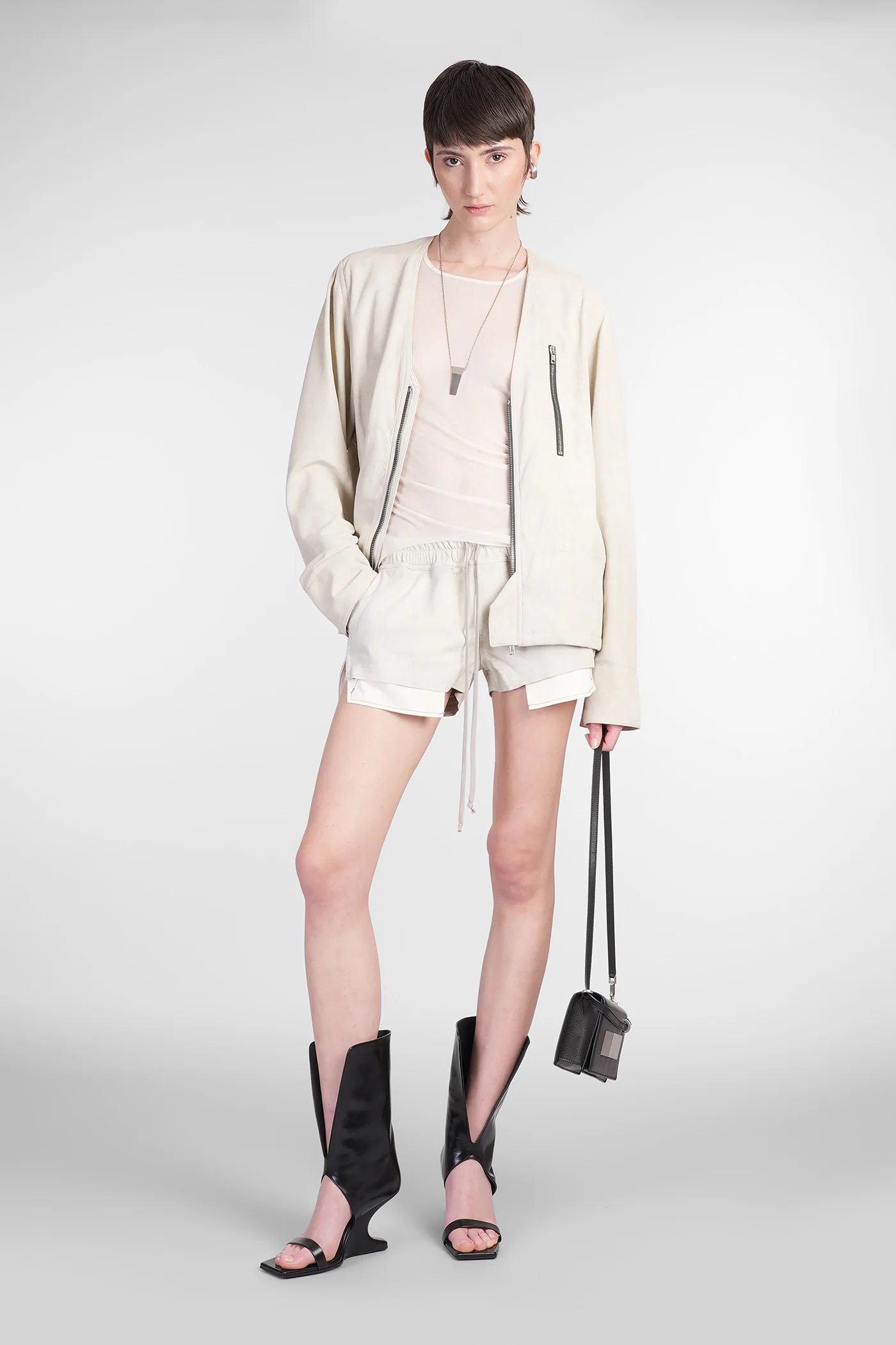 Fog boxers Shorts in beige leather - Image 2