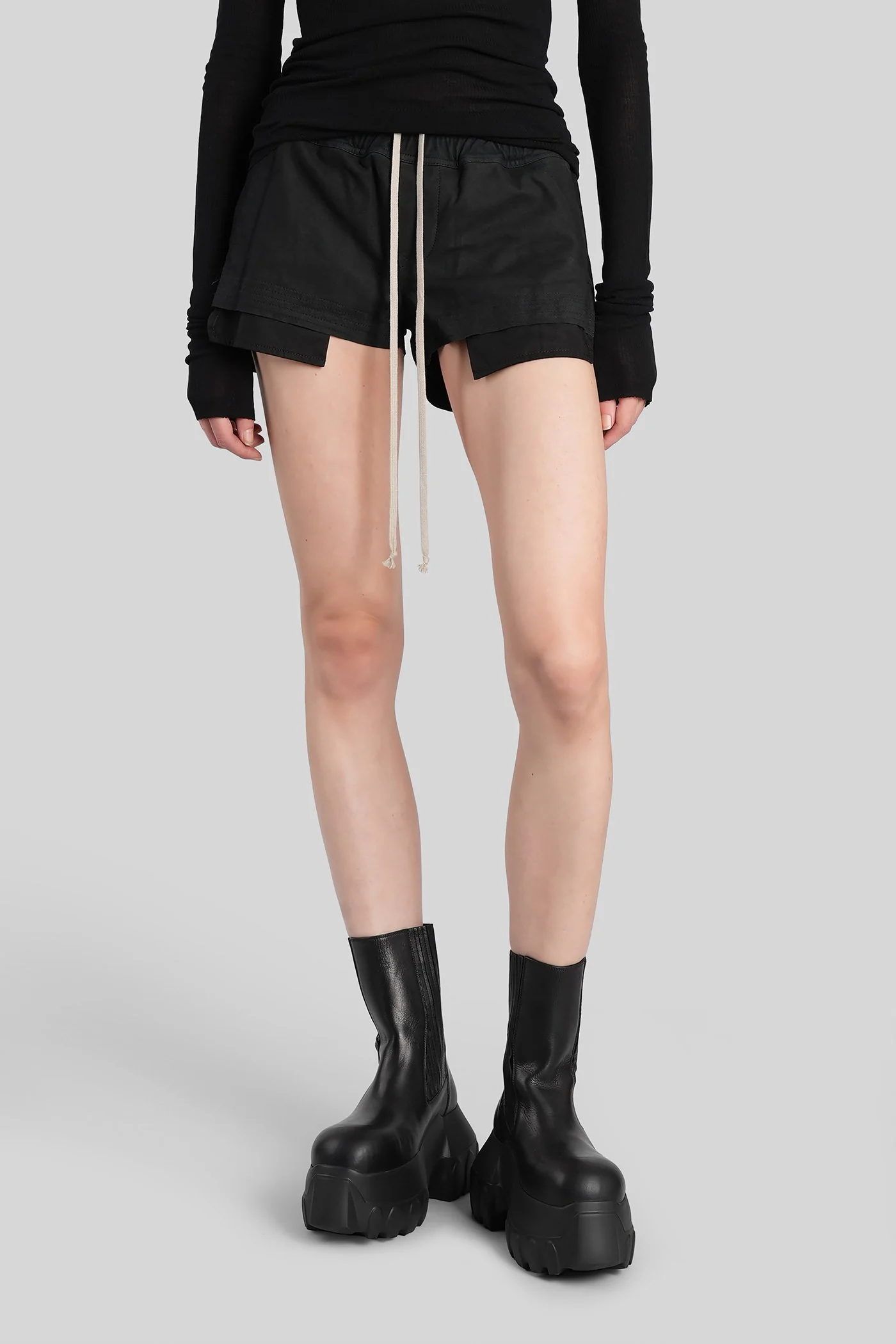 Fog boxers Shorts in black leather
