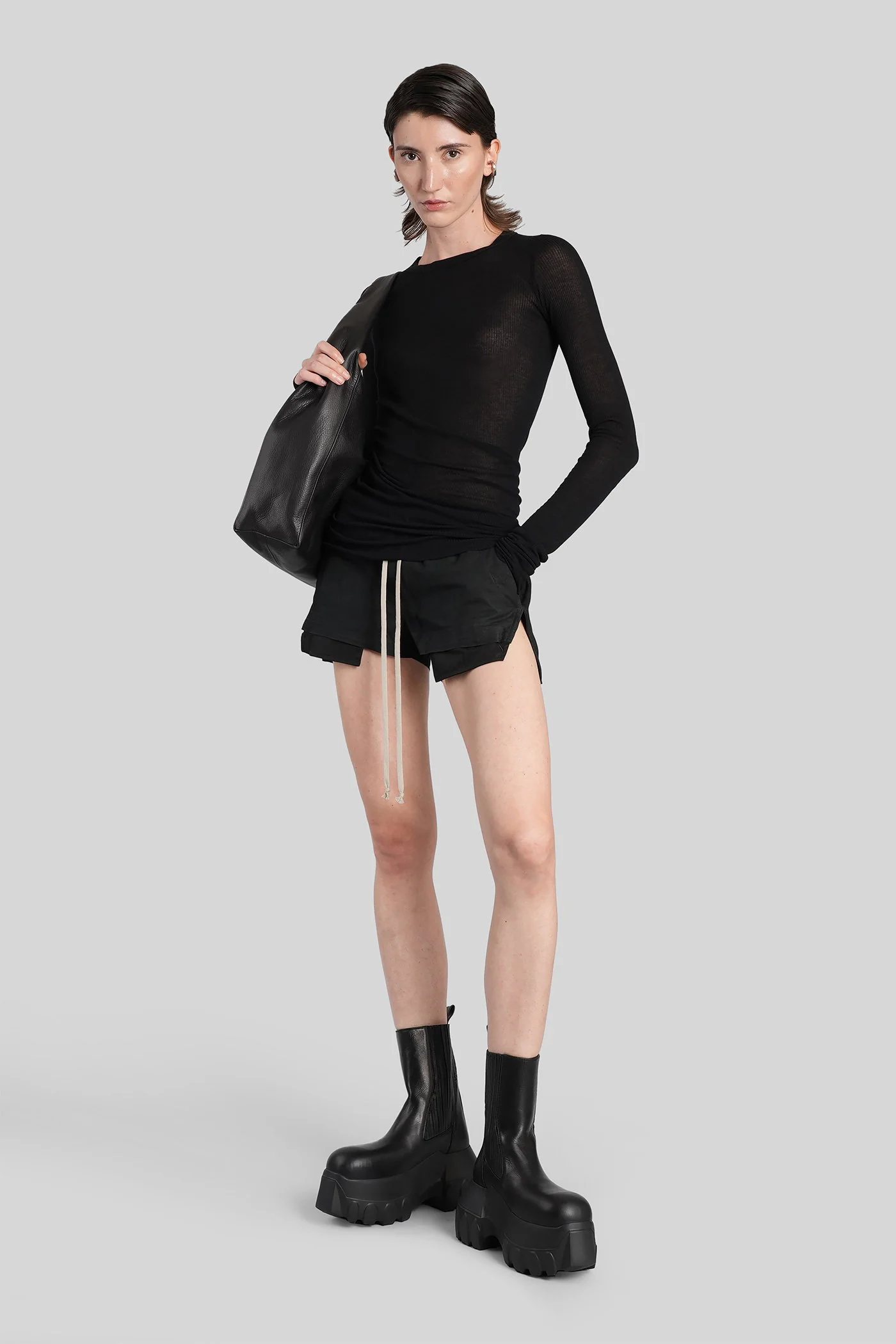 Fog boxers Shorts in black leather - Image 2