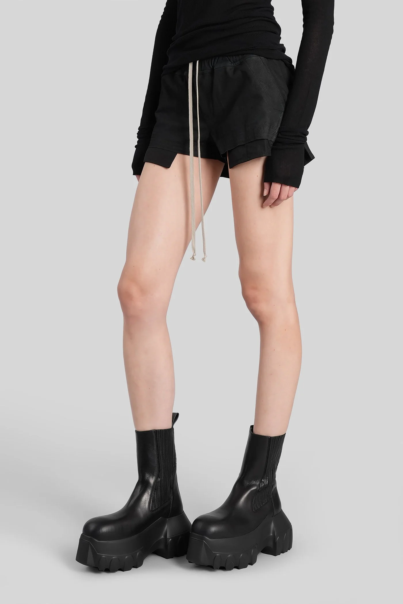 Fog boxers Shorts in black leather - Image 4