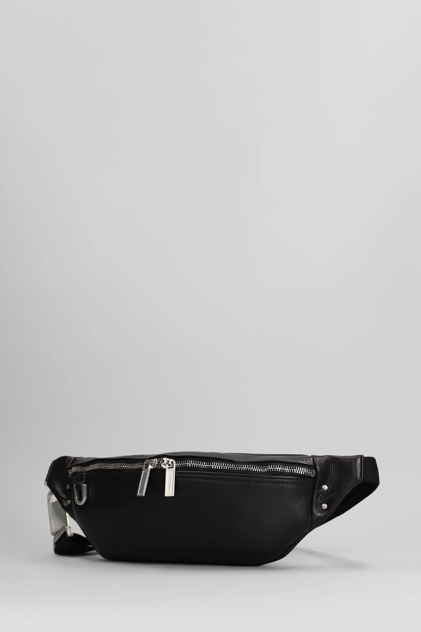 Geo bumbag Waist Bag in black leather - Image 2