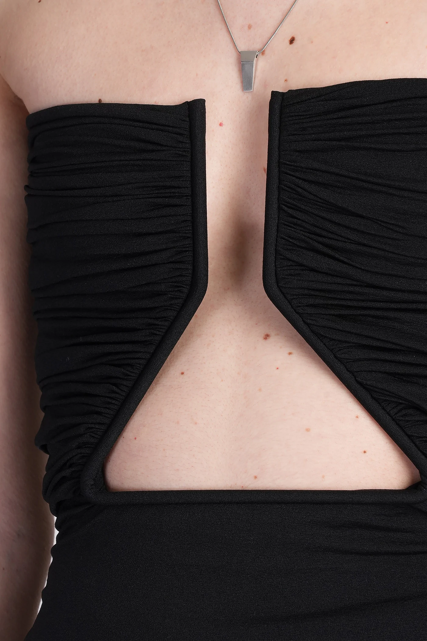 Jersey prong bustier Topwear in black nylon - Image 4