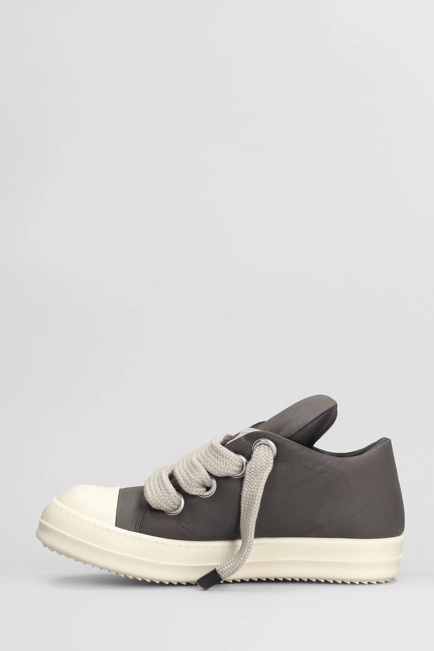 Jumbo lace padded Sneakers in grey leather - Image 3
