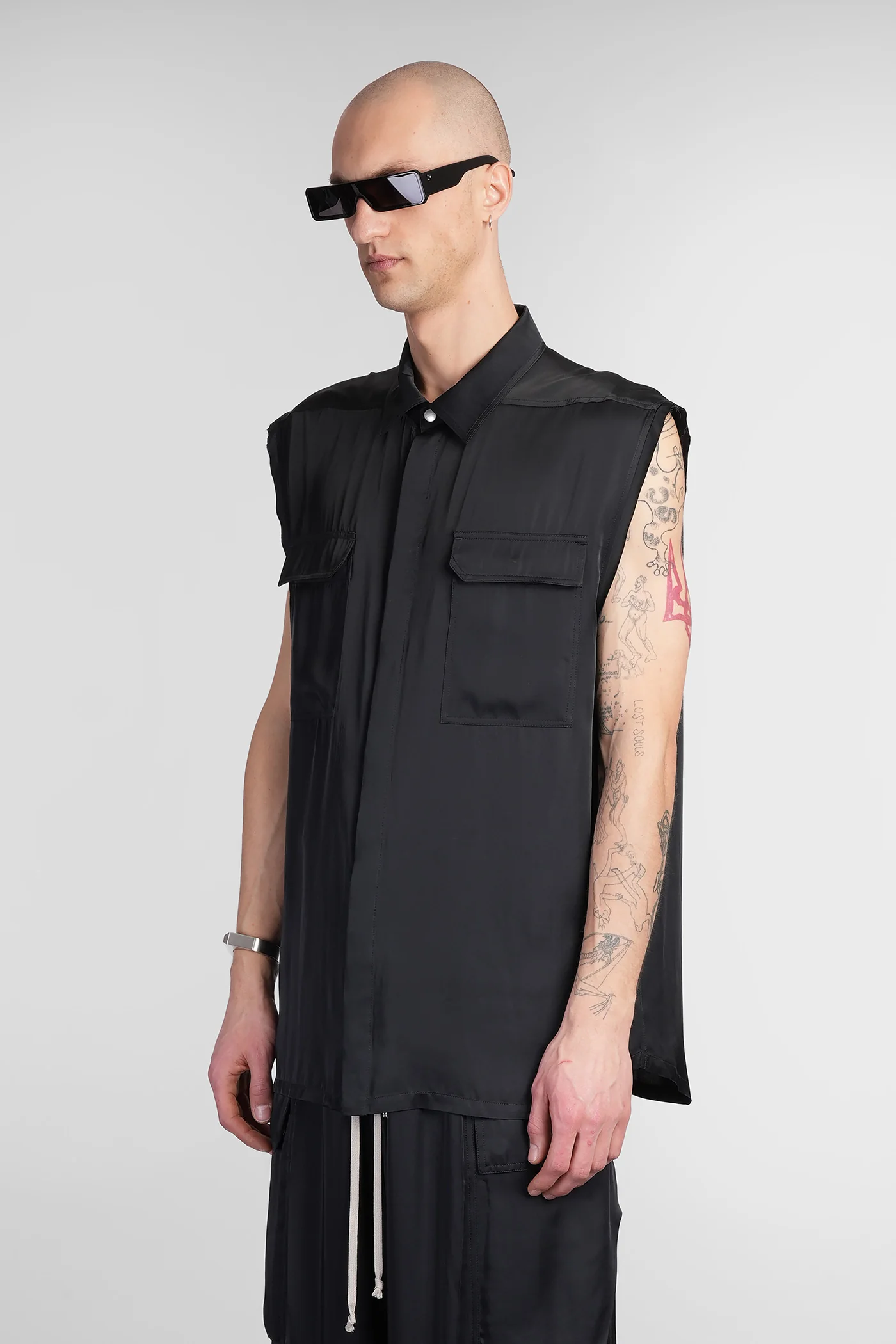 Jumbo sl outershirt Shirt in black acetate - Image 4