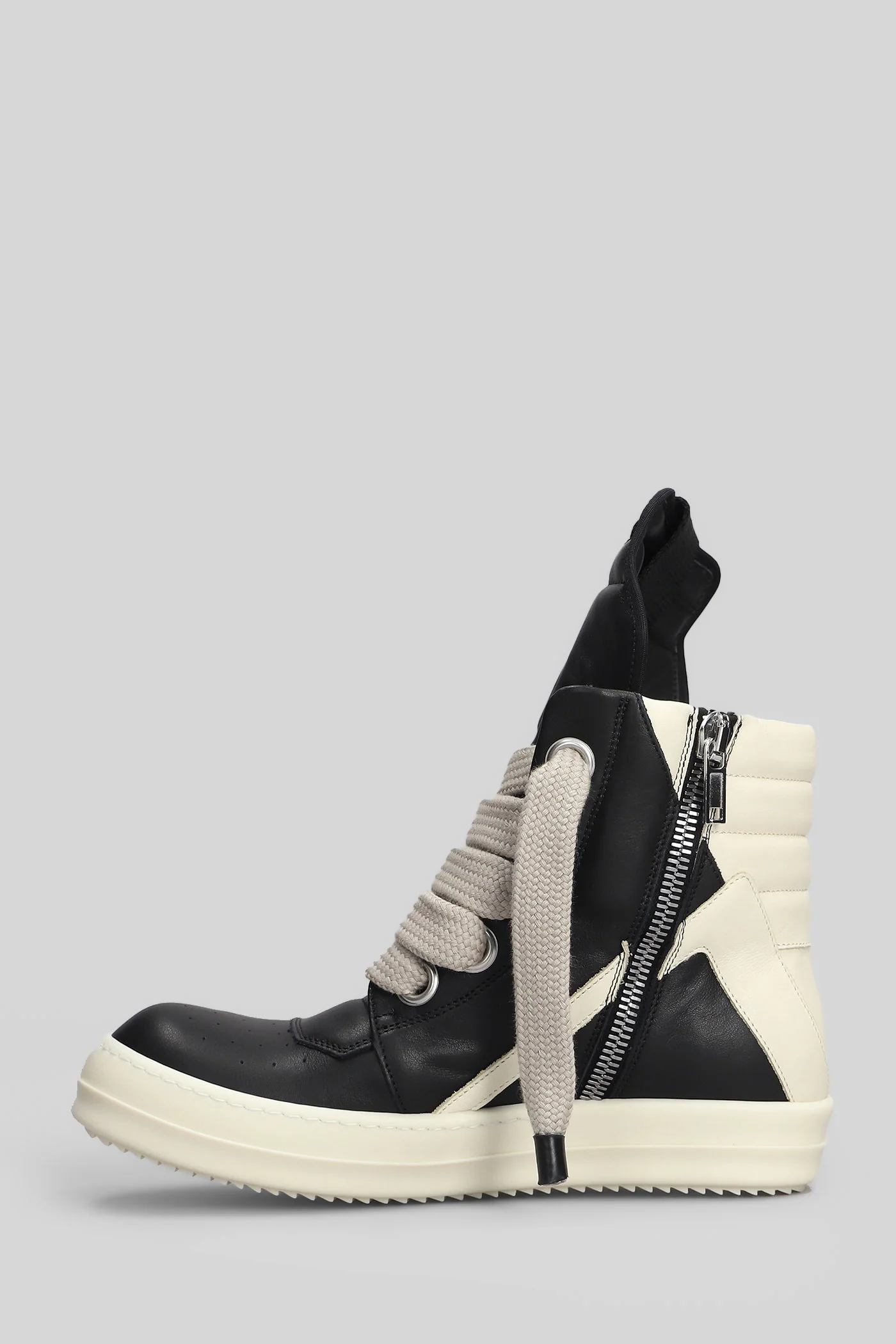 Jumbolace geobasket Sneakers in black leather - Image 3