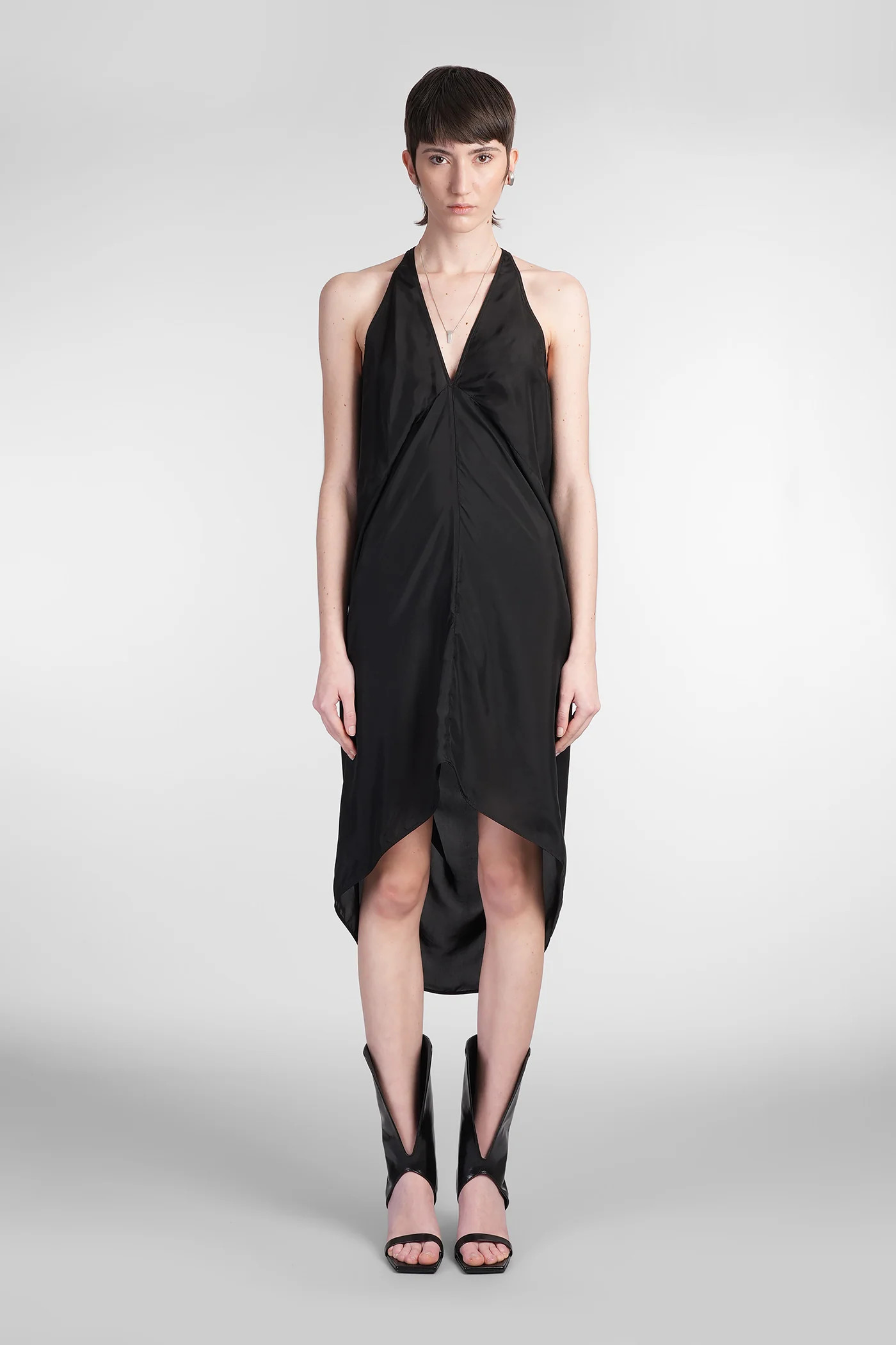 Kite tank dress Long dress in black polyamide polyester