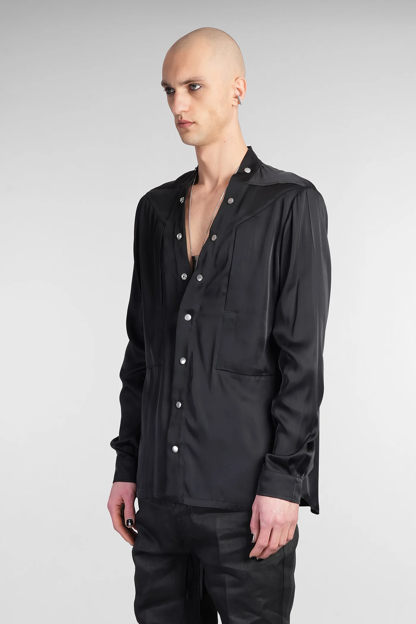 Larry fogpocket shir Shirt in black acetate - Image 4